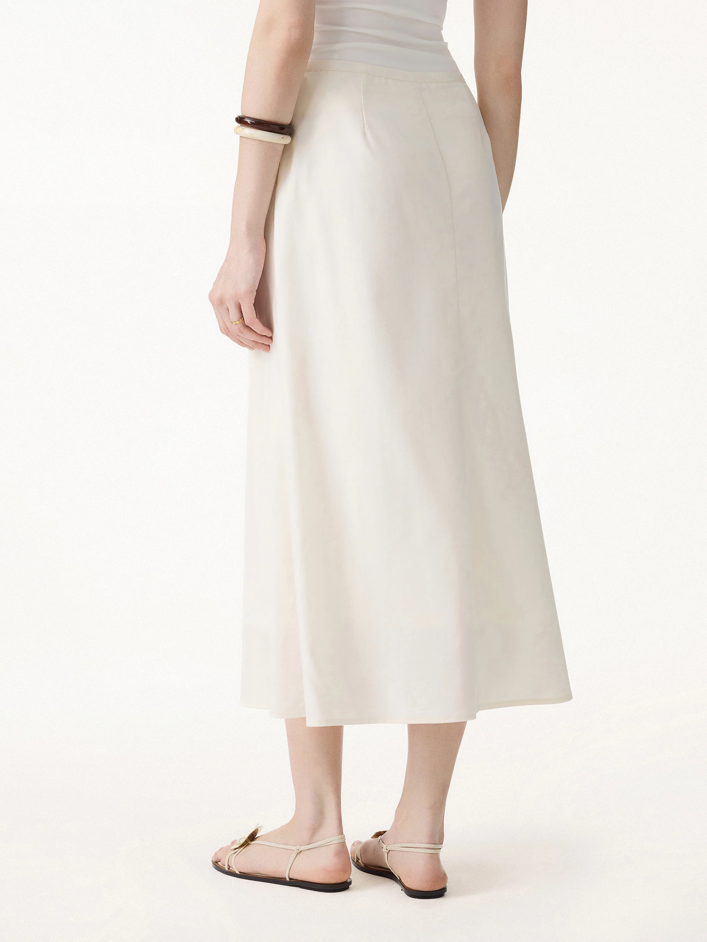 2Pcs Set Boatneck Waist-Defined Top & Maxi Flared Pull-On Skirt - Image 6