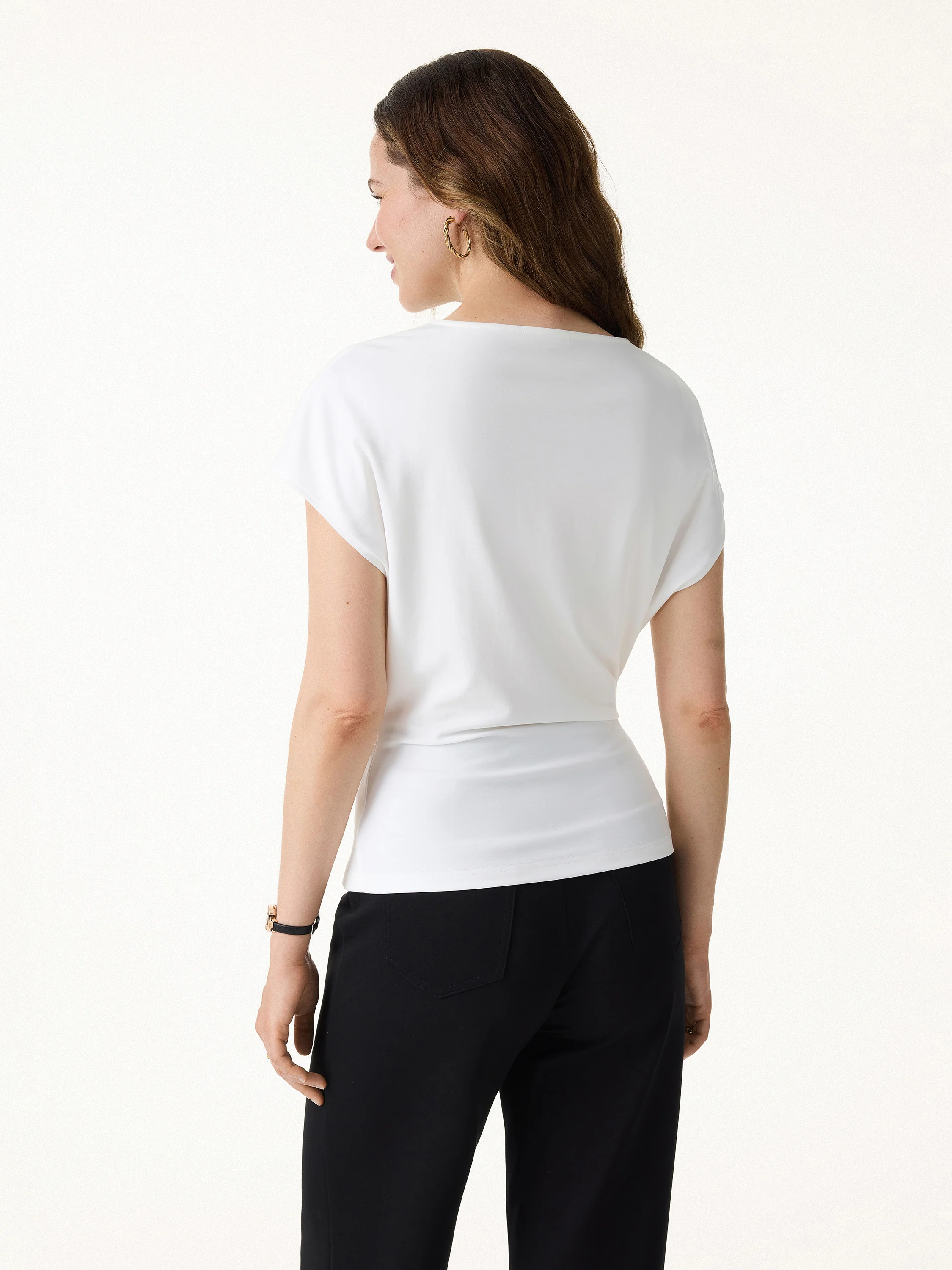 2Pcs Set Round Neck Tucked Top & Wide Leg The Success Pants - Image 6