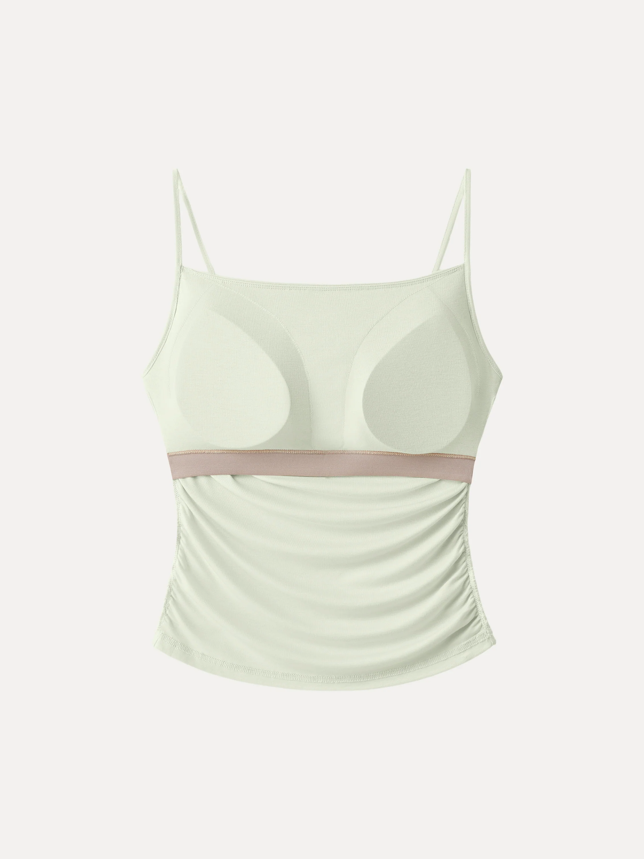 Adjustable Spaghetti Straps Side Ruched New Airy Bra Tank - Image 8