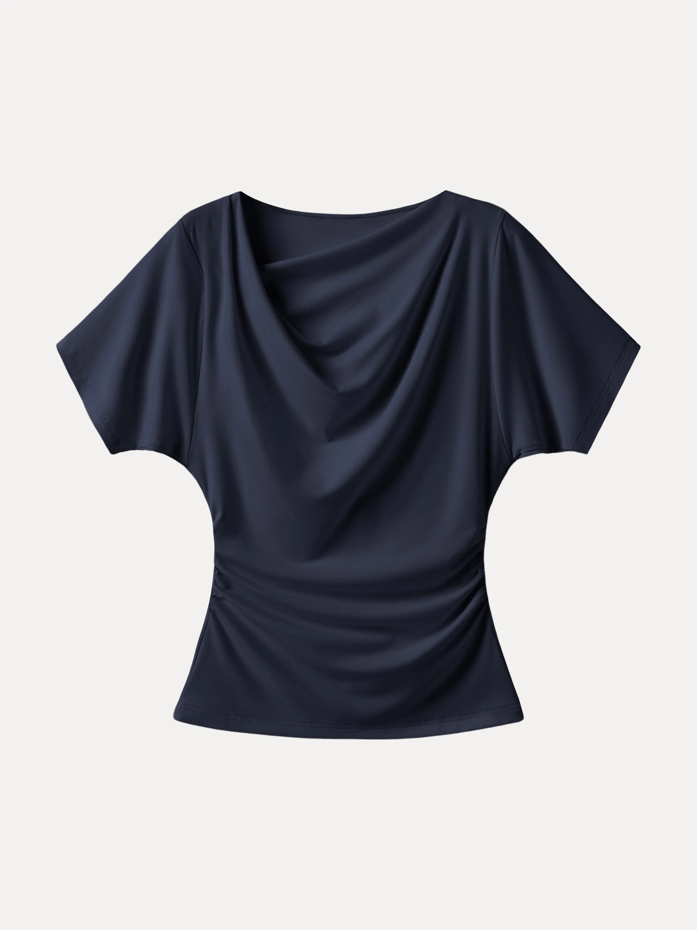 Asymmetrical Cowl Neck Ruched Top - Image 10