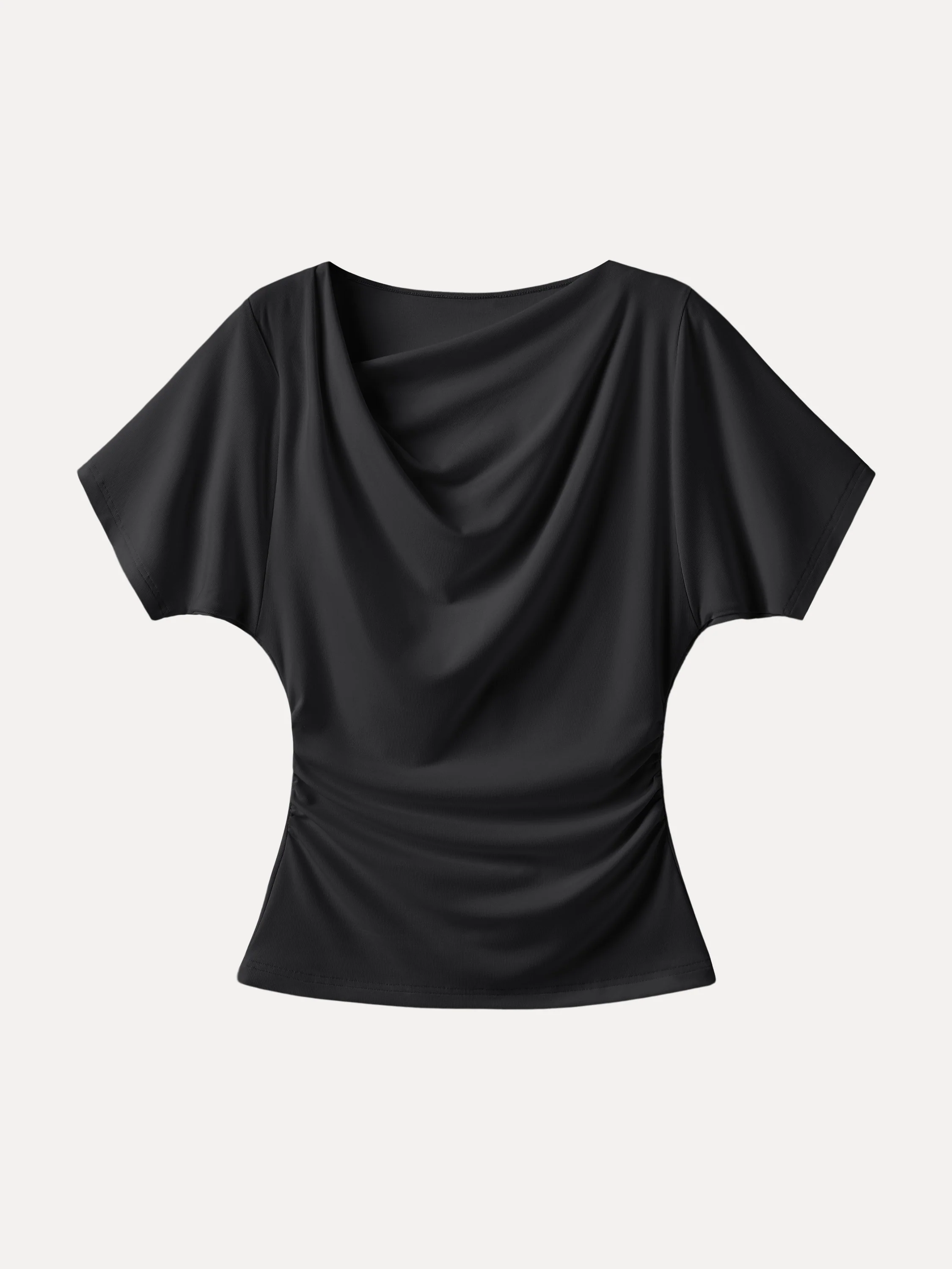 Asymmetrical Cowl Neck Ruched Top - Image 16