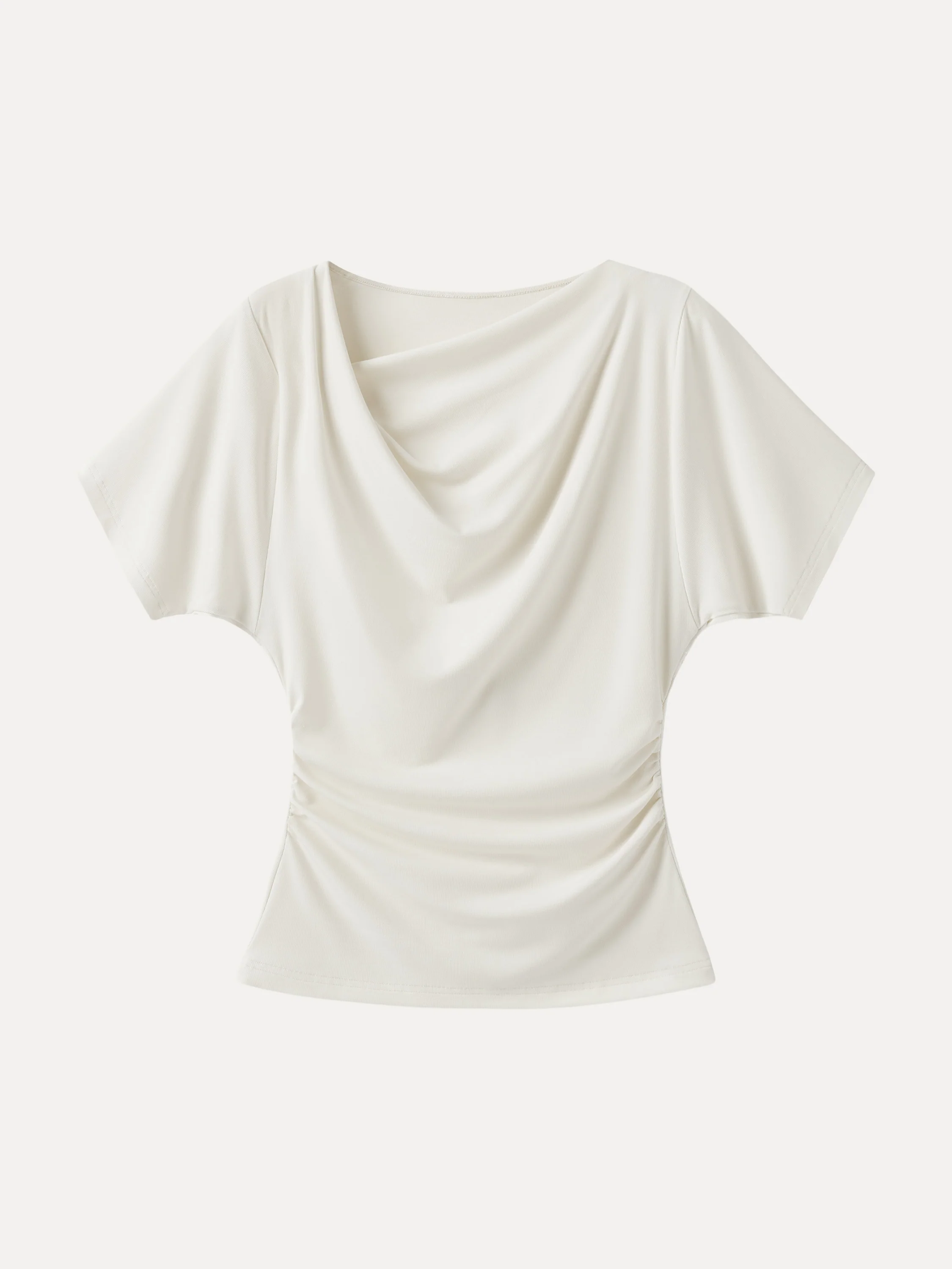 Asymmetrical Cowl Neck Ruched Top - Image 8