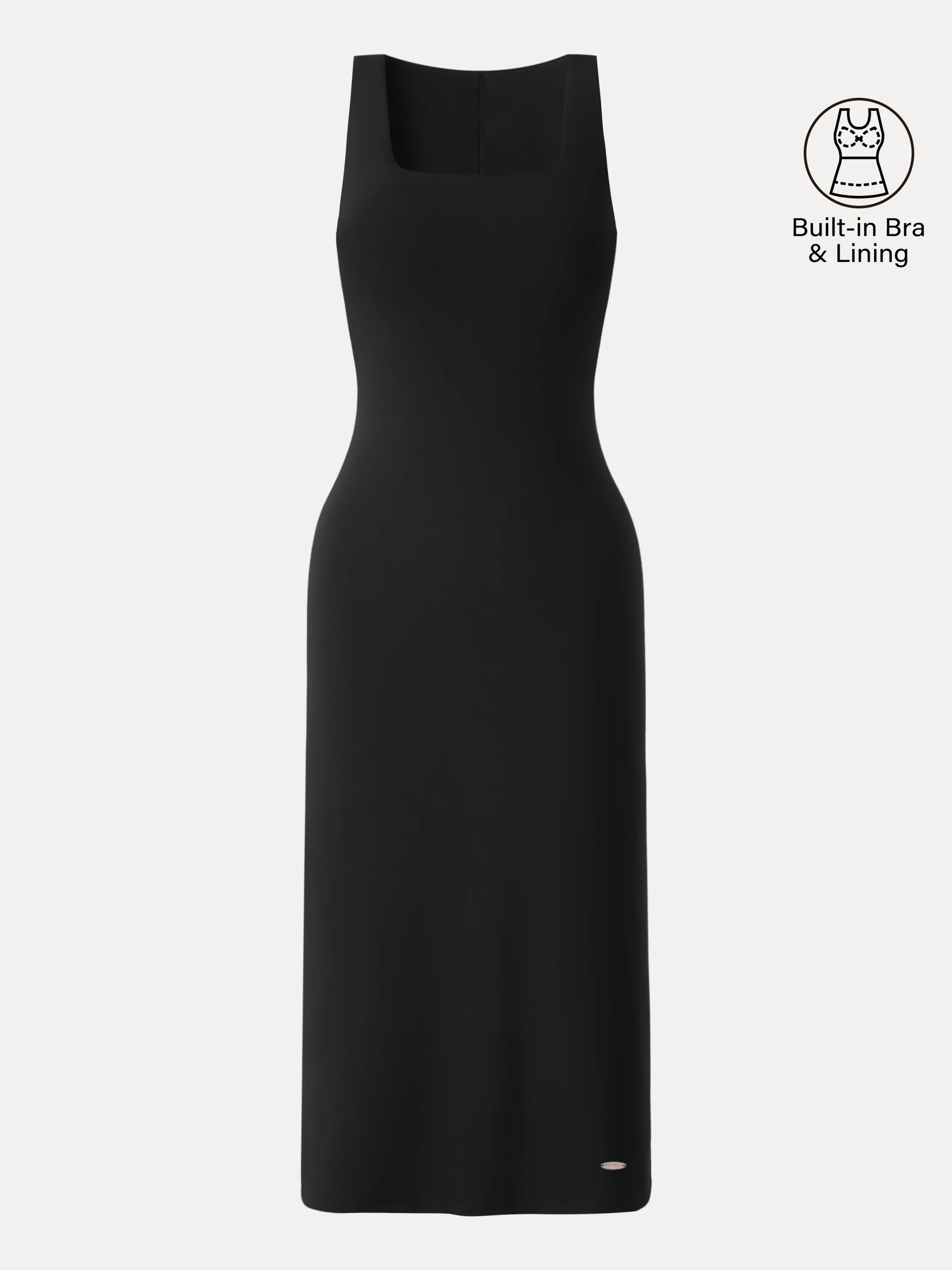 Back Smoothing Bandless Square Neck Midi Bra Dress - Image 7