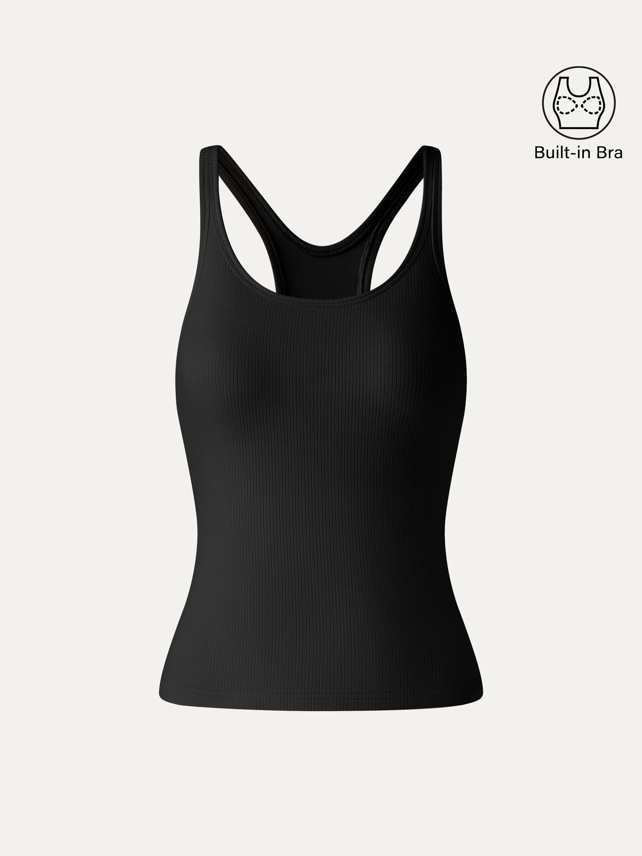 Cool-Touch Ribbed Scoop Neck Racer Back Bra Tank - Image 11
