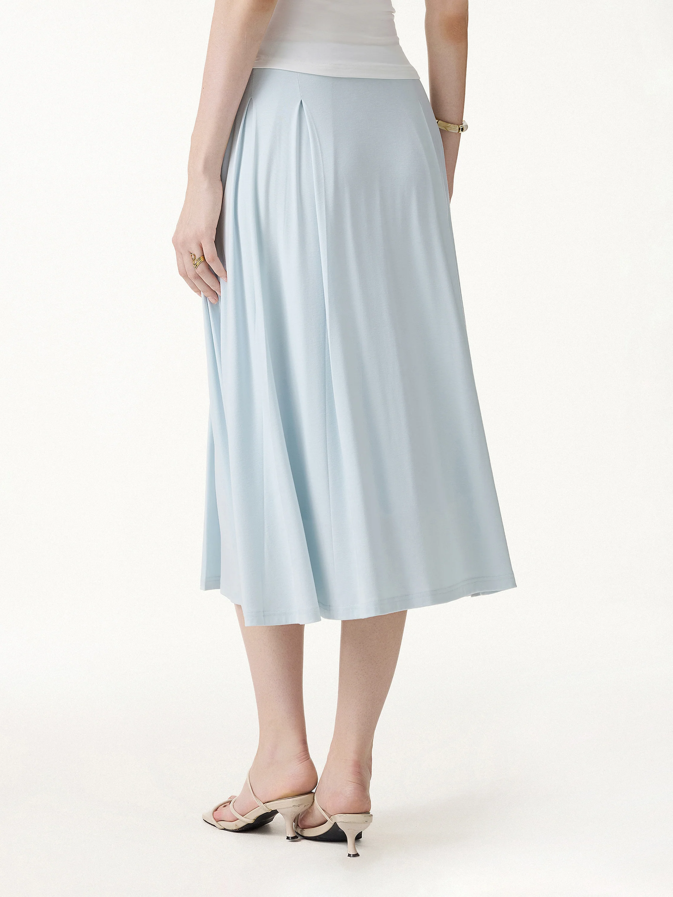 CoolTouch Circle Flare Midi Skirt with Pockets - Image 4