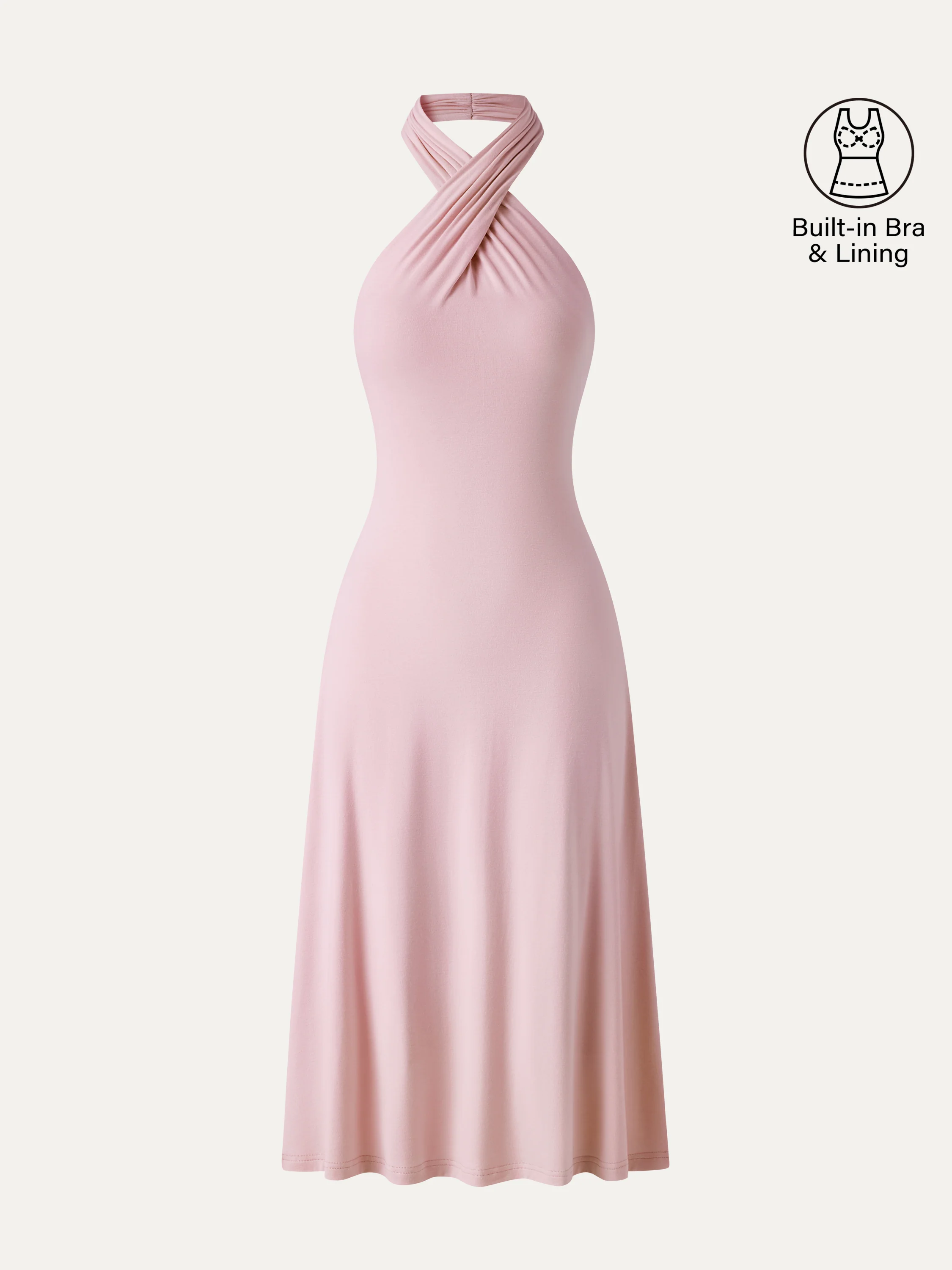 CoolTouch Criss-Cross Halter Open-Back Midi Bra Dress - Image 10