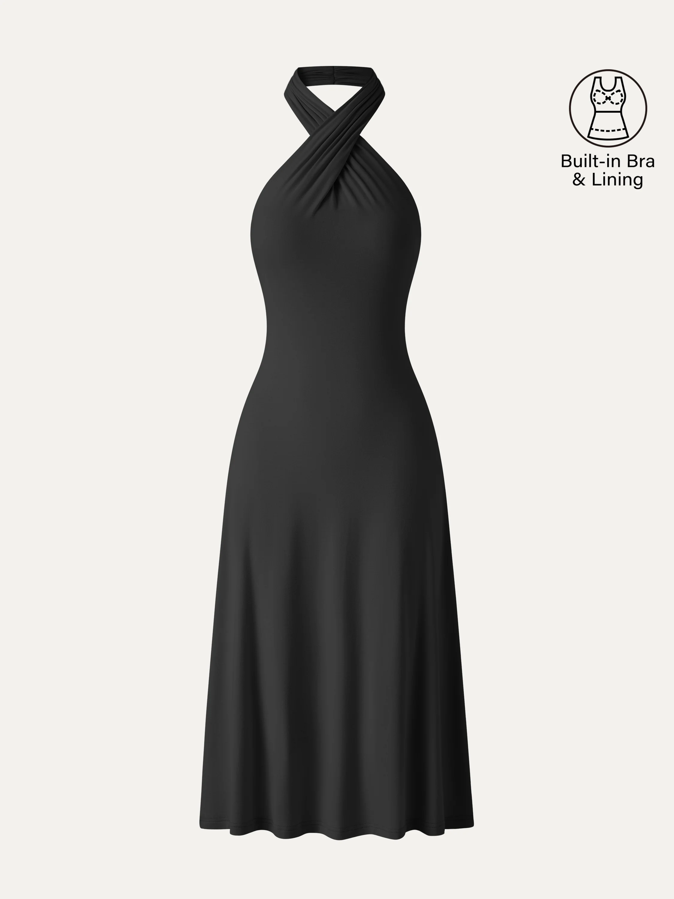 CoolTouch Criss-Cross Halter Open-Back Midi Bra Dress - Image 12