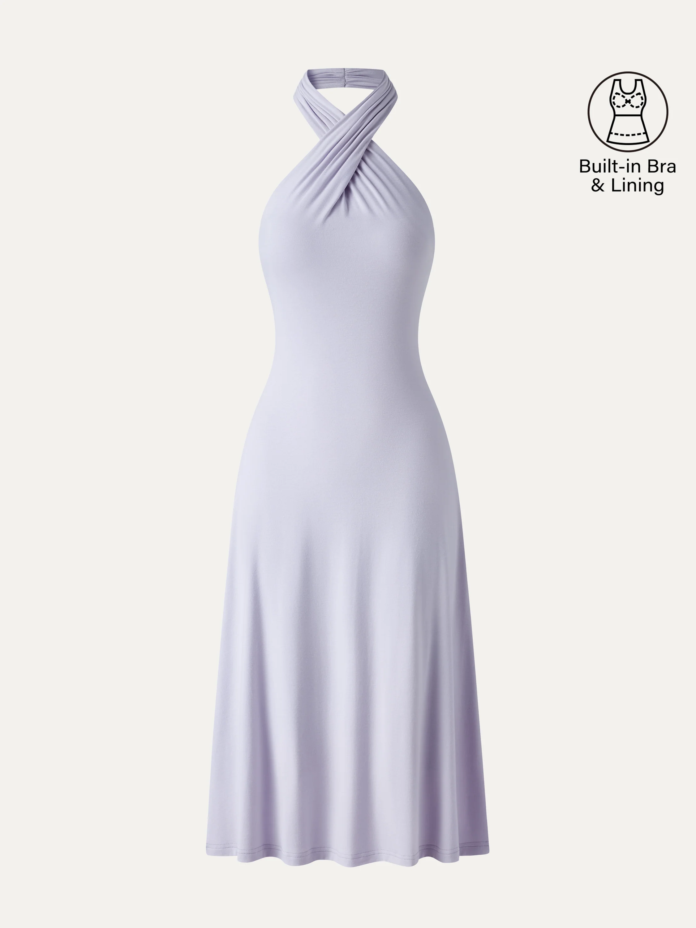 CoolTouch Criss-Cross Halter Open-Back Midi Bra Dress - Image 6