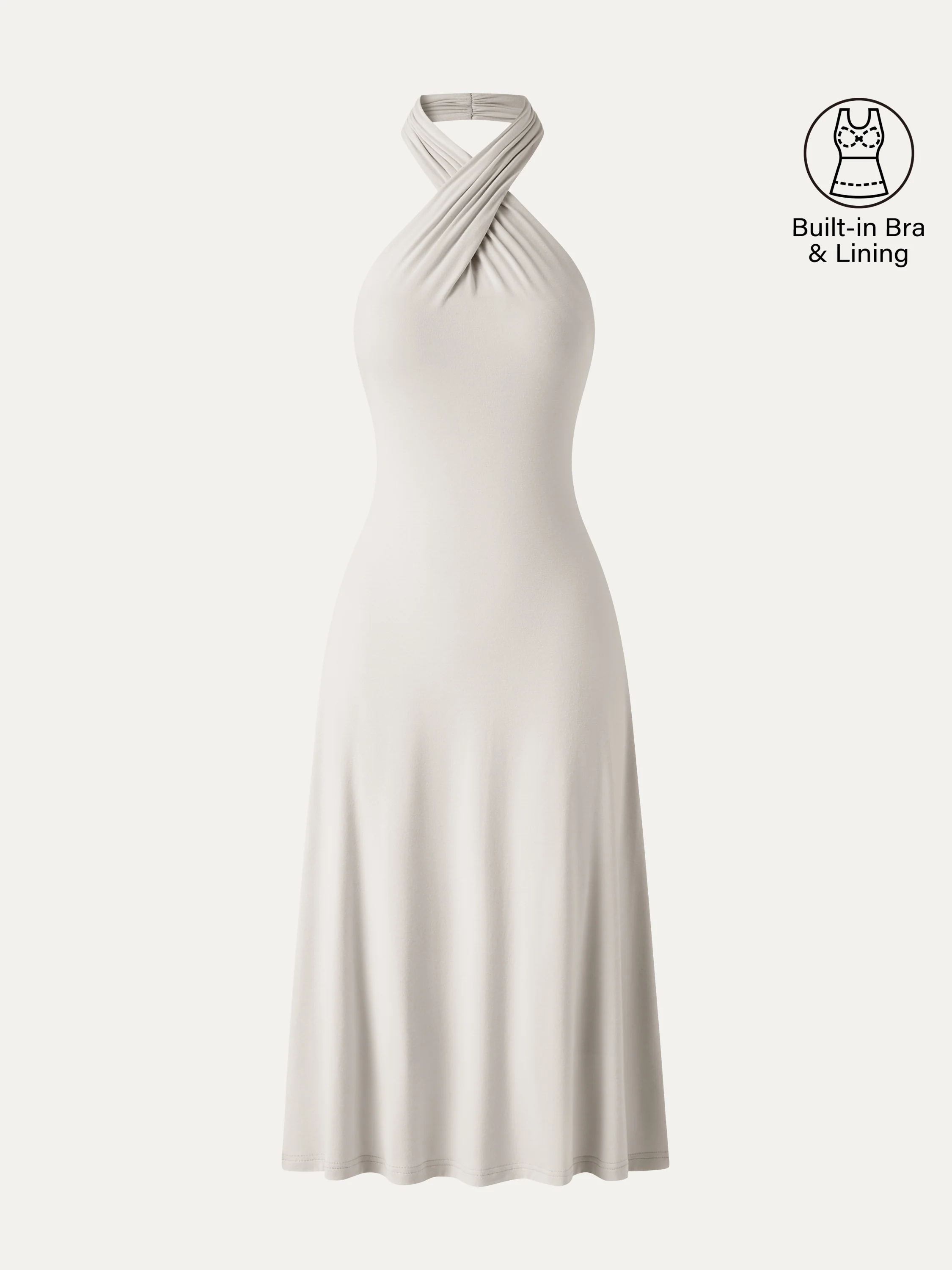 CoolTouch Criss-Cross Halter Open-Back Midi Bra Dress - Image 7