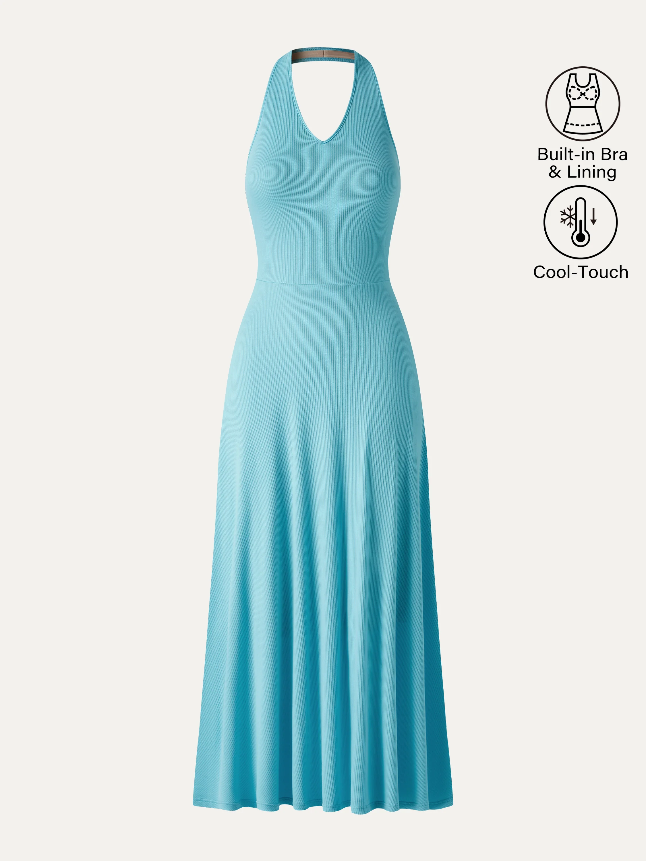 CoolTouch Halter A-Line Midi Bra Dress - Image 7