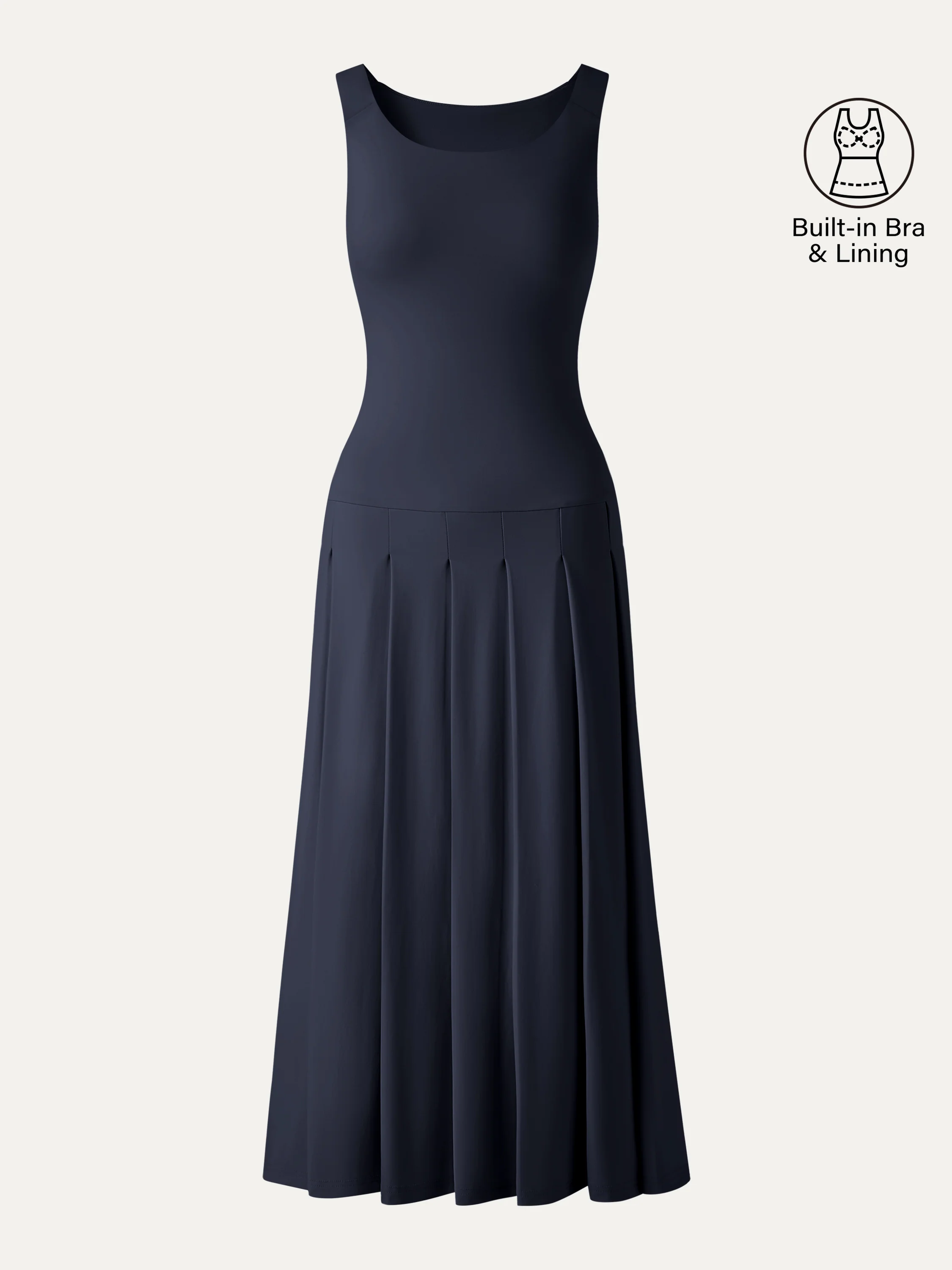 CoolTouch Multi-Wear Pleated Midi Bra Dress - Image 8