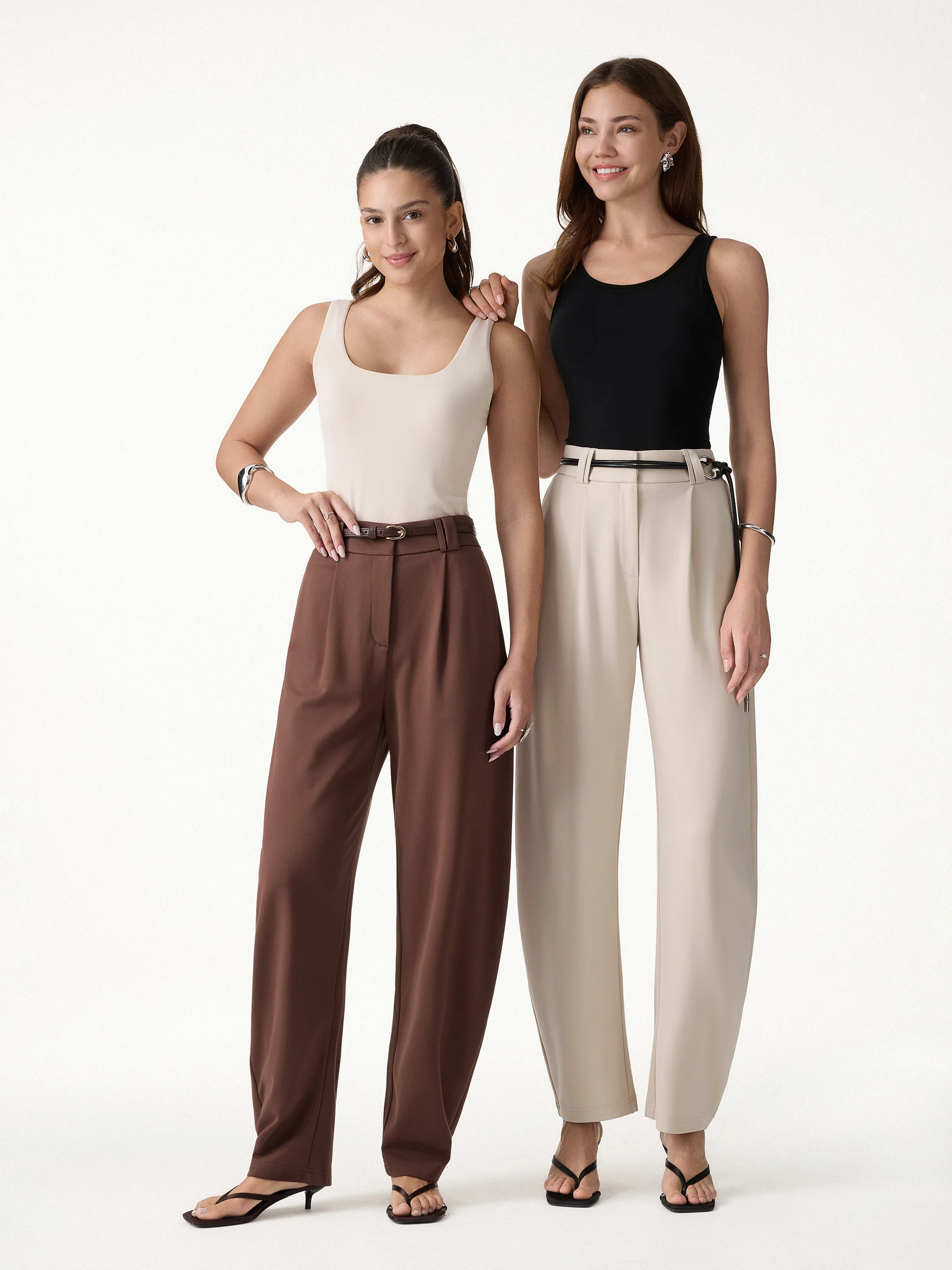 CoolTouch Stretch Ponte High Rise Cropped Barrel Pants - Image 2
