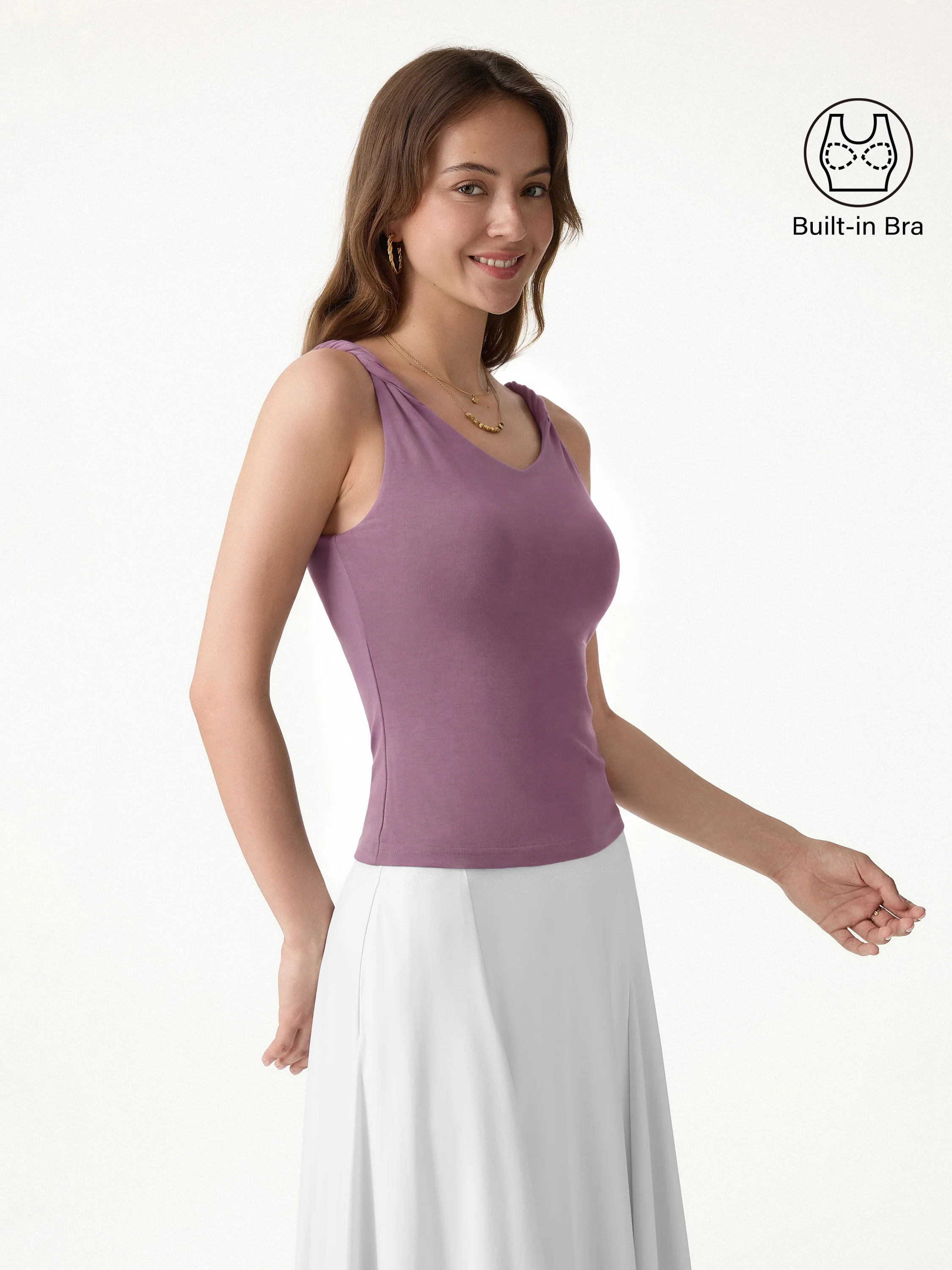 CoolTouch Twisted Strap V-Neck Bra Tank - Image 8