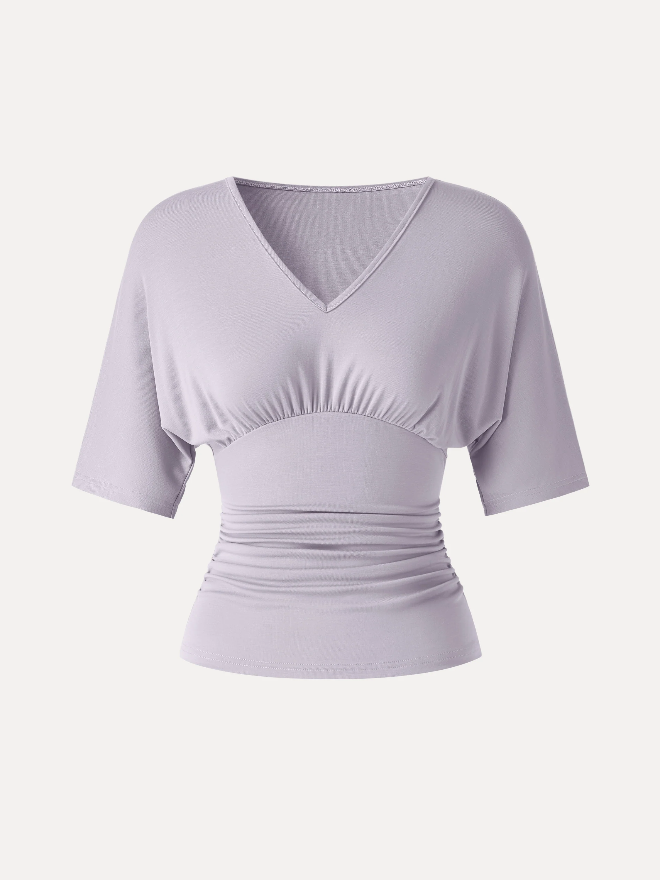 CoolTouch V-Neck Ruched Short Sleeve Summer Tee - Image 7