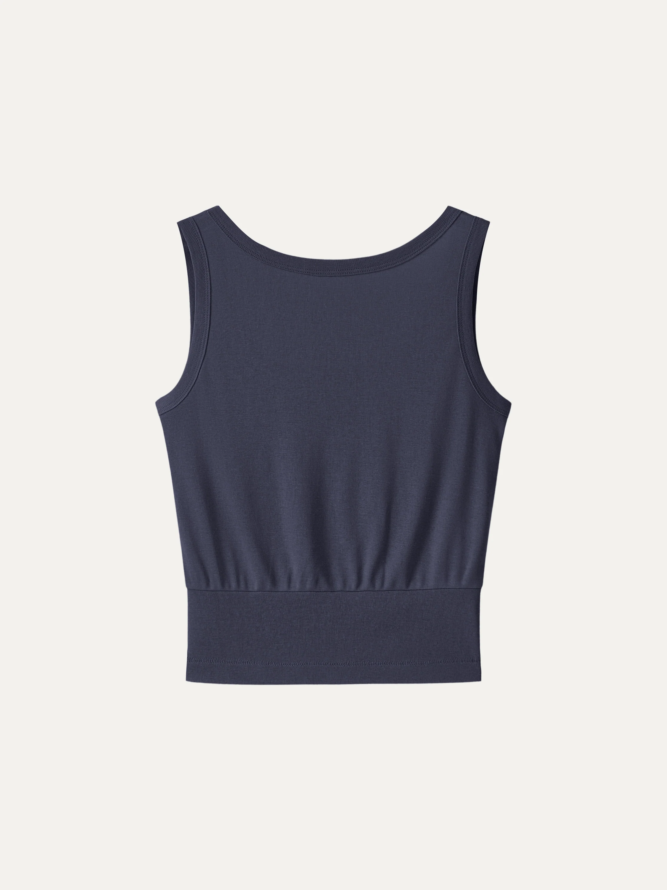 Cotton-Linen Blend Reversible Boatneck Low Back Top - Image 10