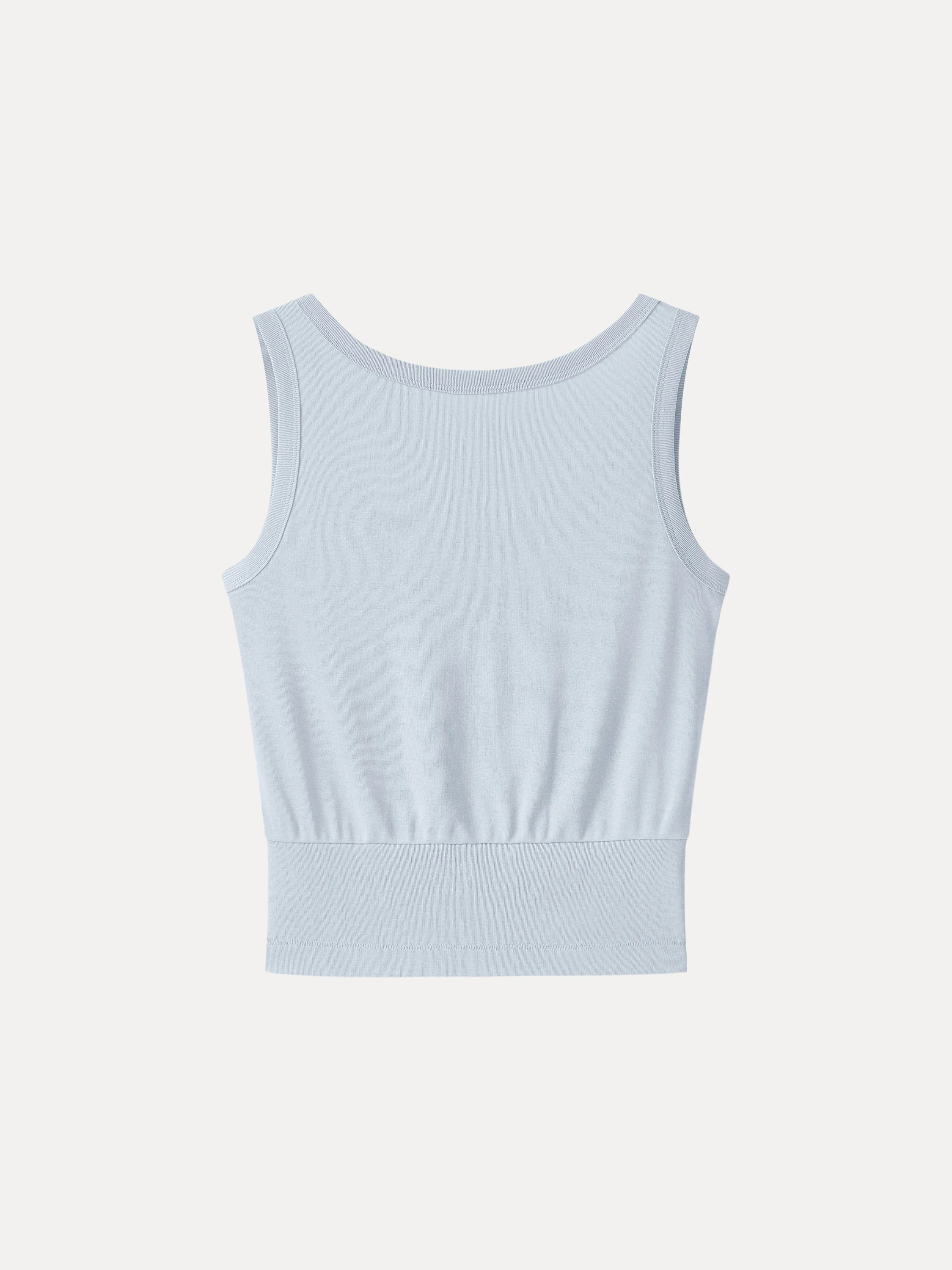 Cotton-Linen Blend Reversible Boatneck Low Back Top - Image 16