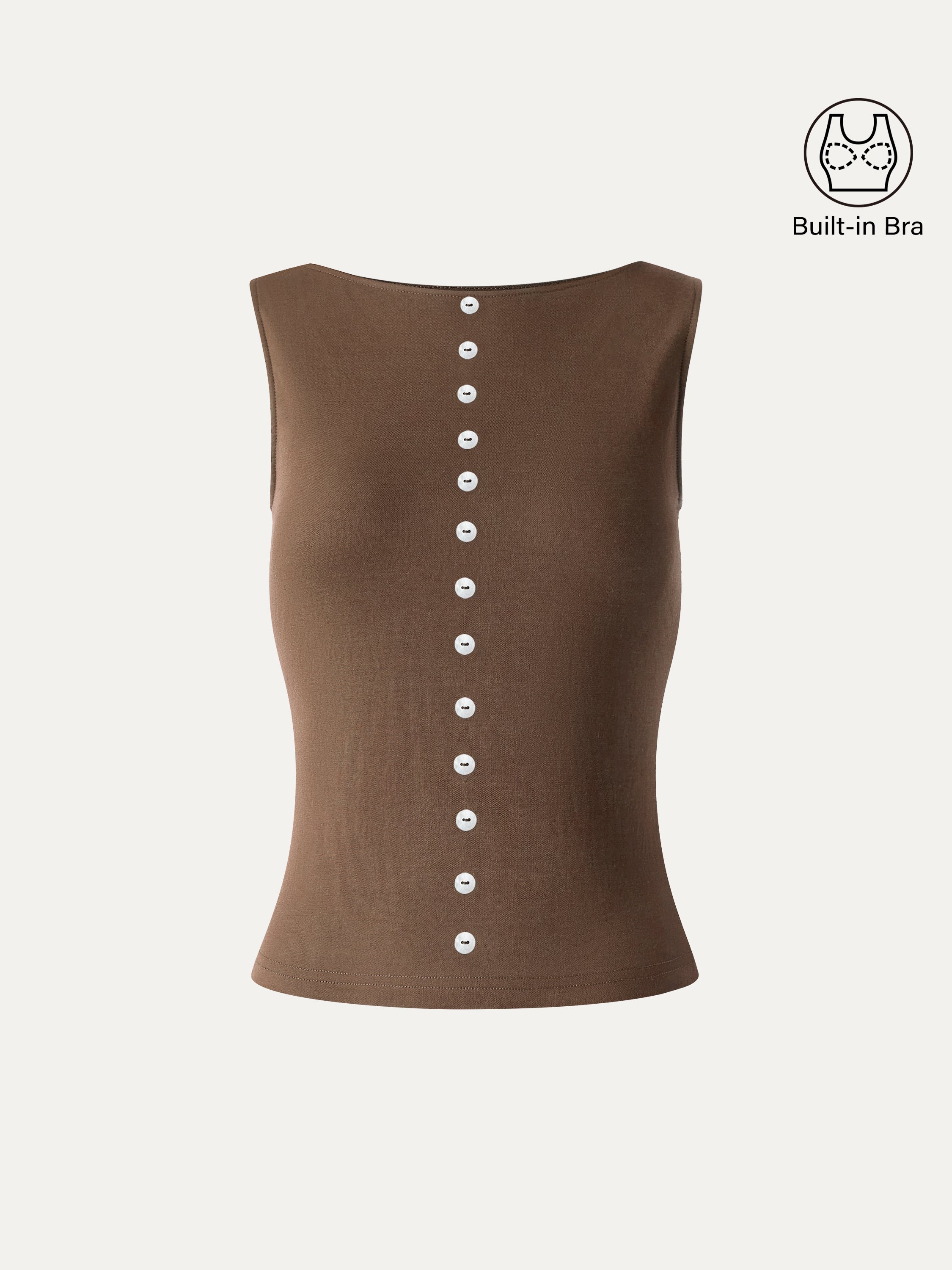 Cotton-Linen Boatneck Cropped Bra Top - Image 9