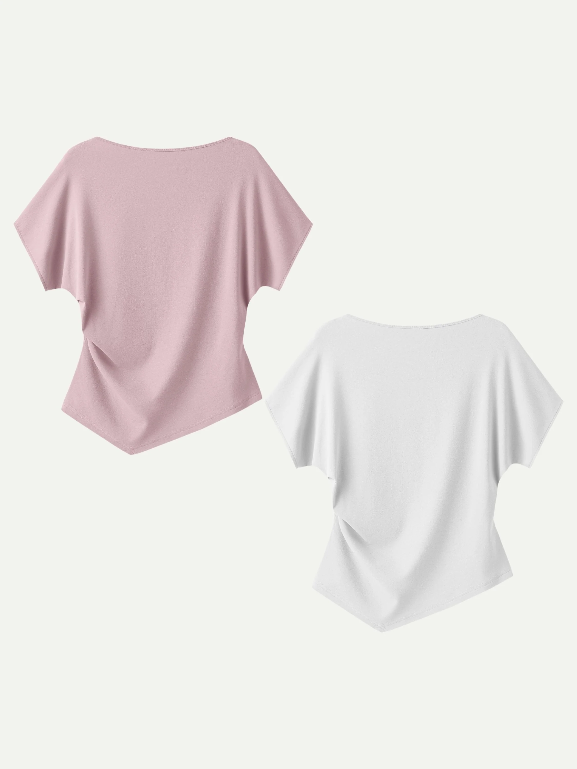 Cotton Lyocell Boatneck Angled Summer Tee - Image 18