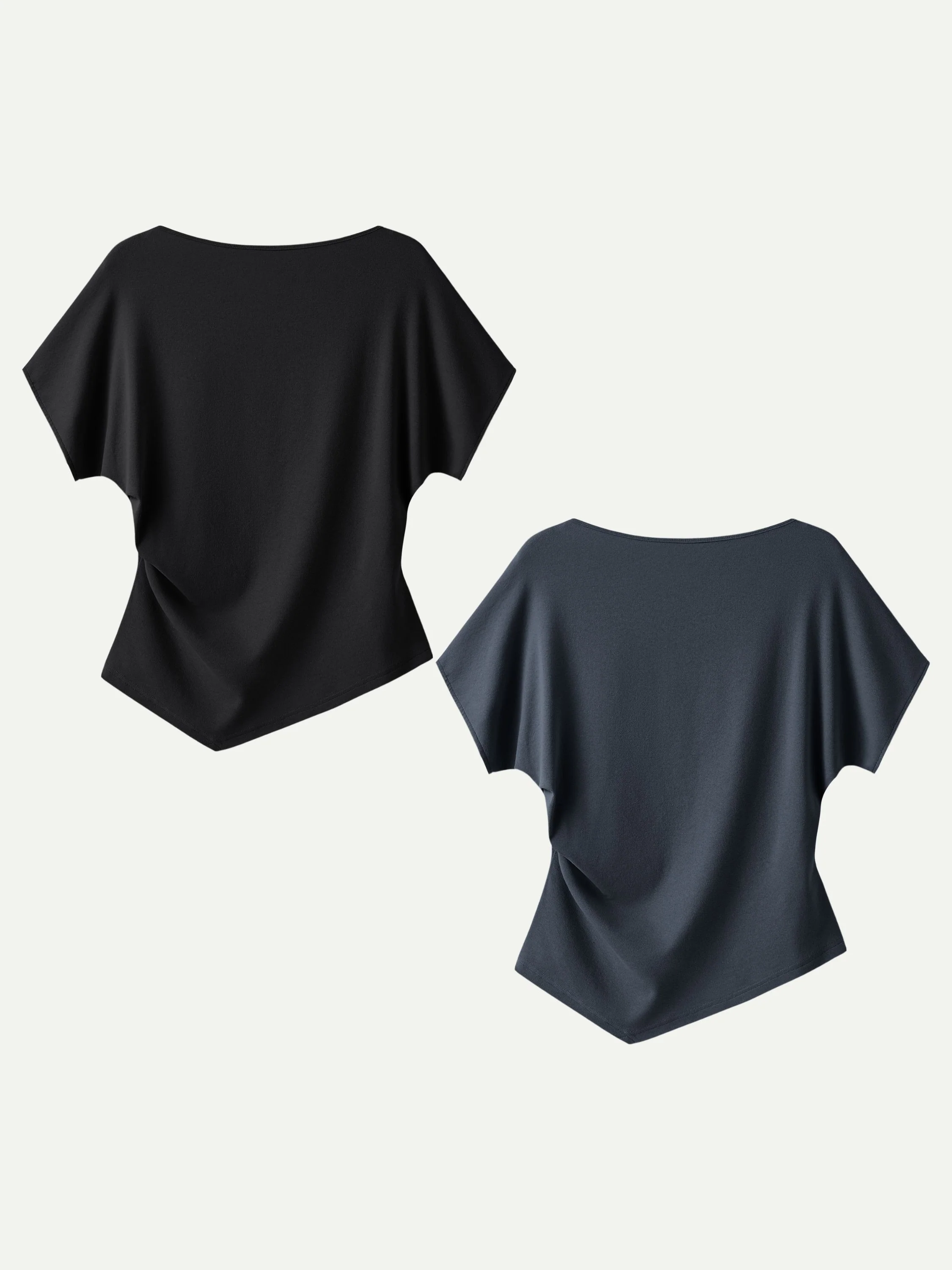 Cotton Lyocell Boatneck Angled Summer Tee - Image 22