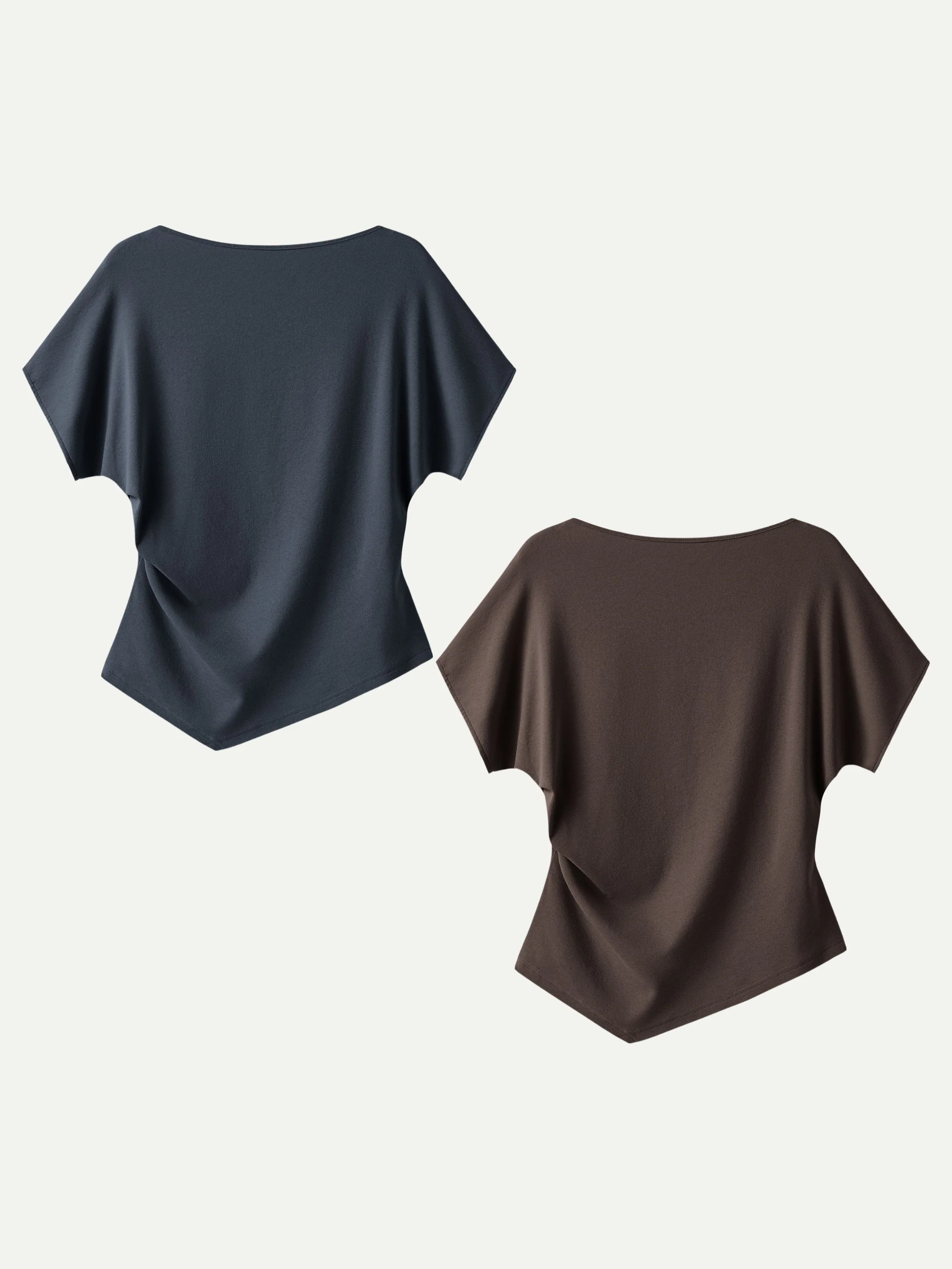 Cotton Lyocell Boatneck Angled Summer Tee - Image 24