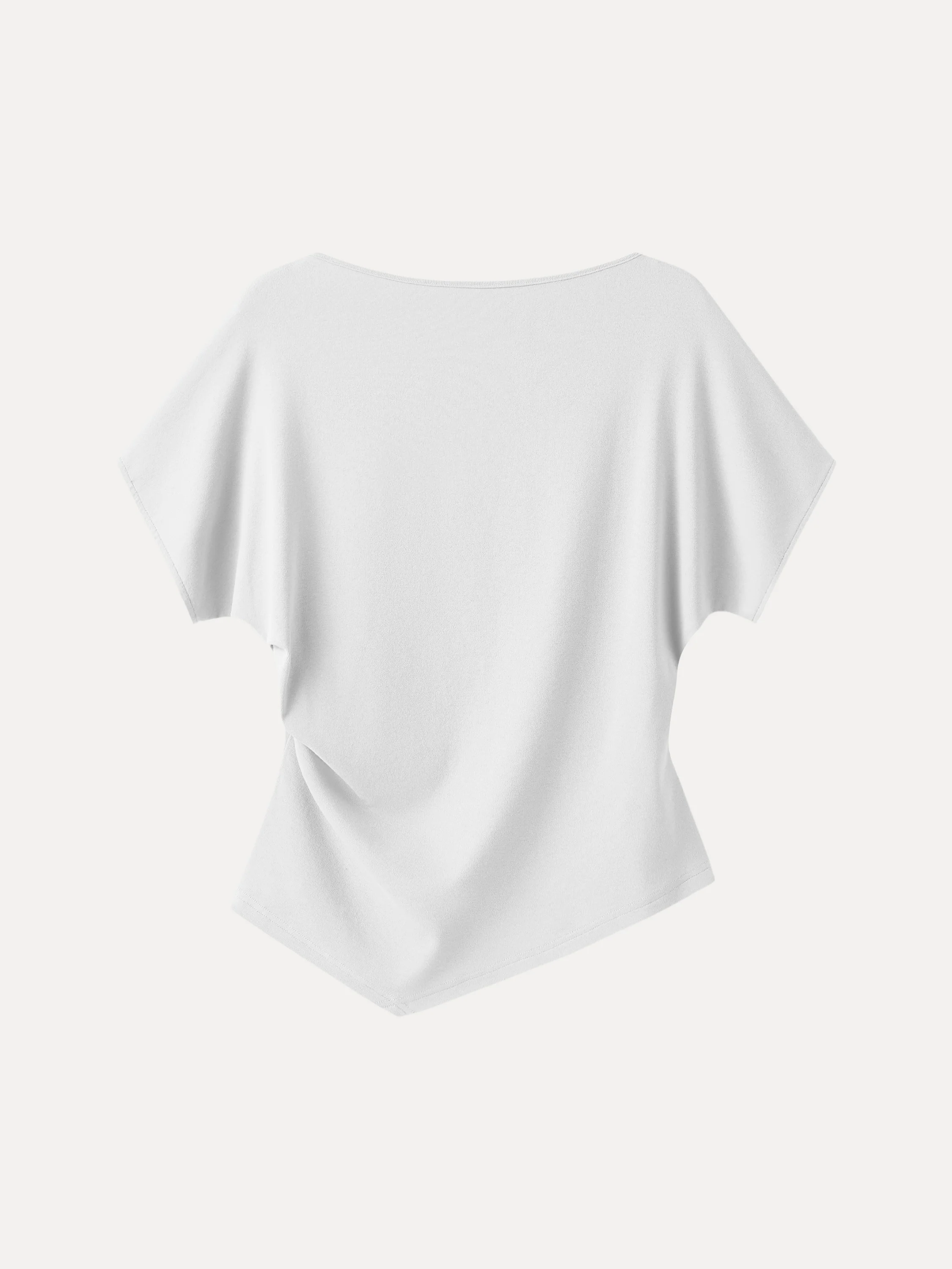Cotton Lyocell Boatneck Angled Summer Tee - Image 7