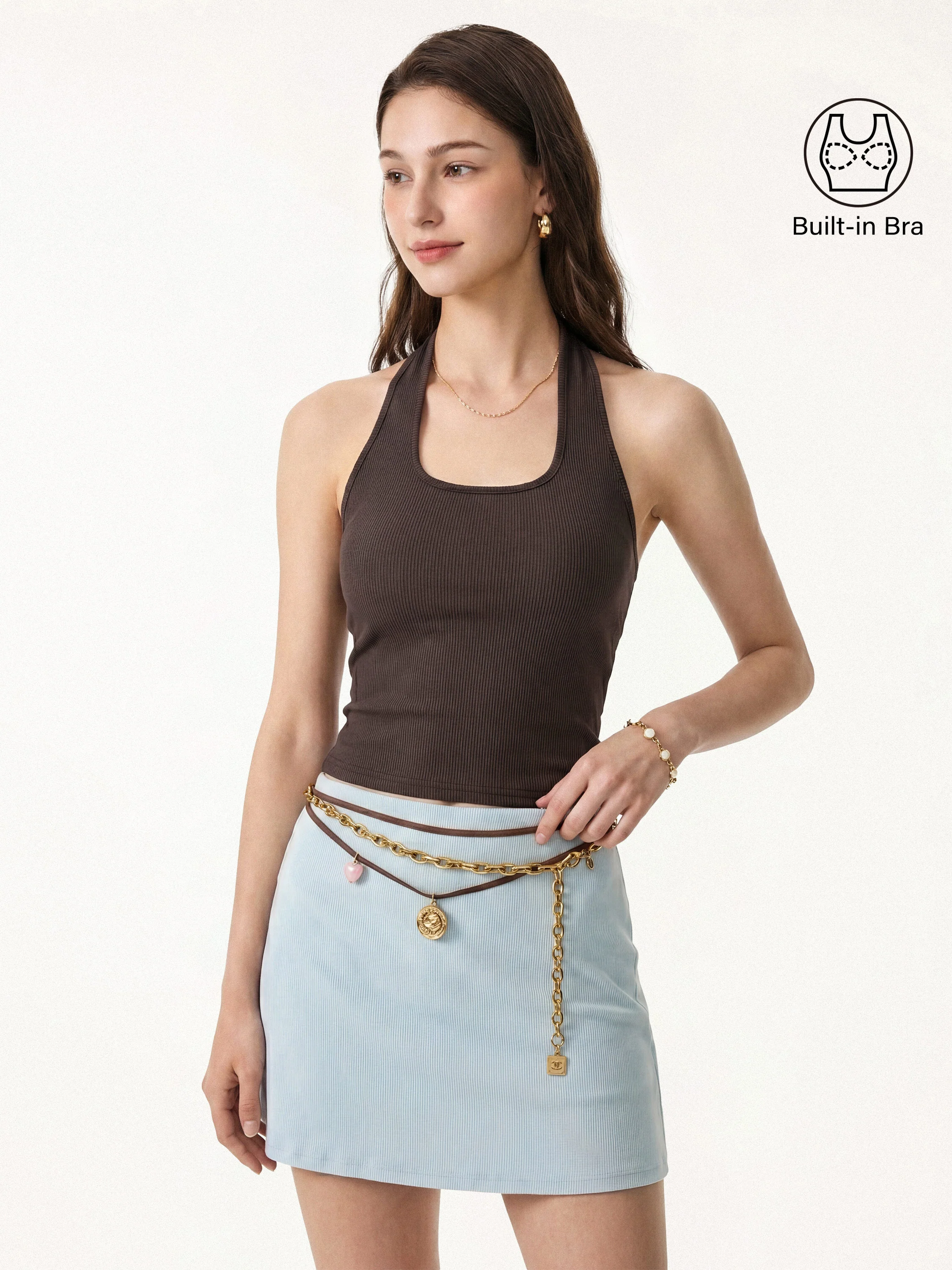Cotton Square Halter Neck Bra Tank - Image 11