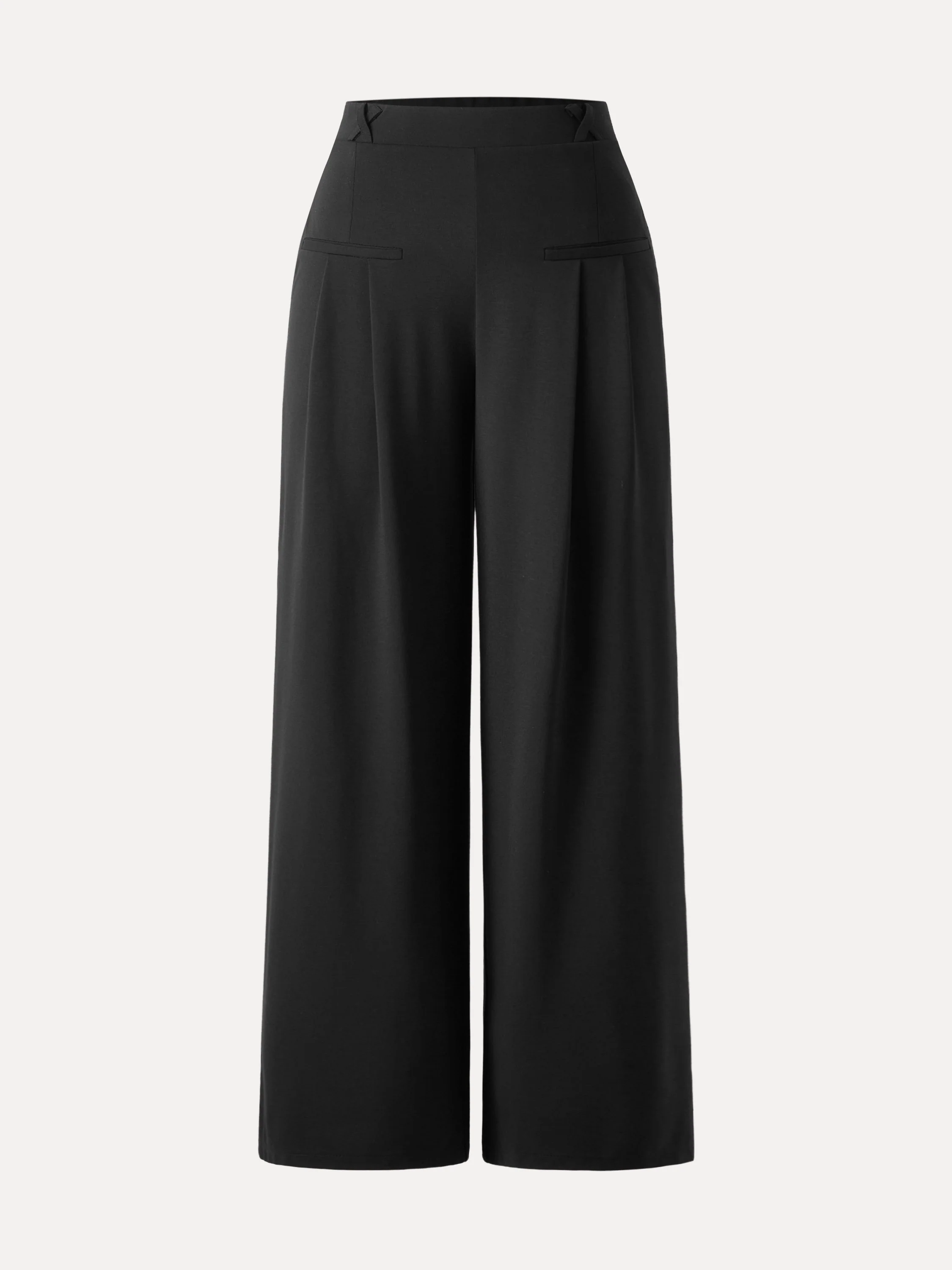Drapey Bamboo Ponte Mid Rise Wide Leg Trouser with Pockets - Image 6
