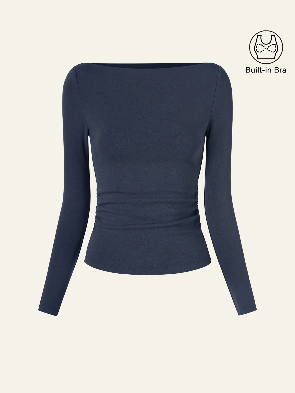 Modern Side Ruched Boatneck Bra Top - Image 12