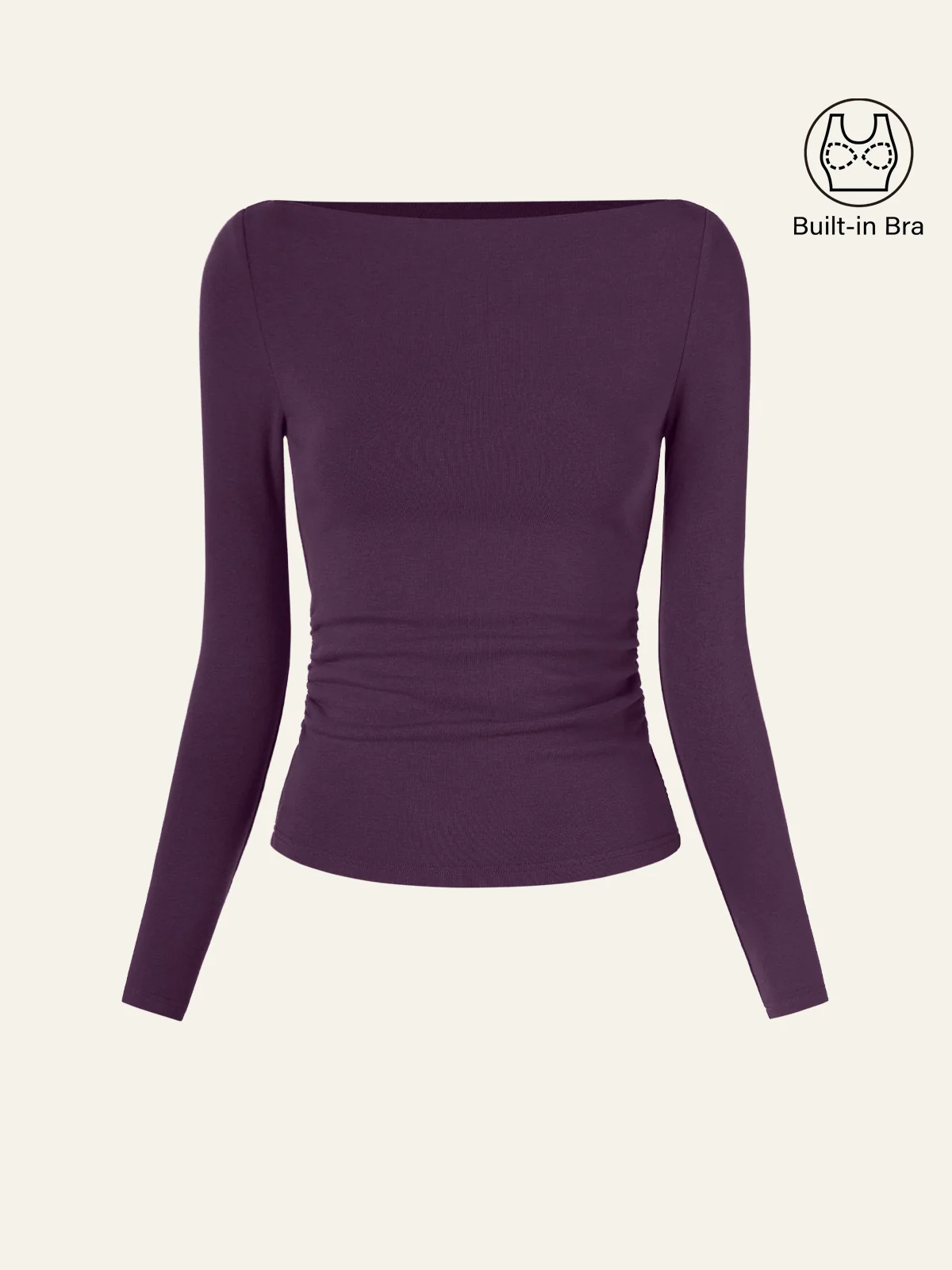Modern Side Ruched Boatneck Bra Top - Image 13