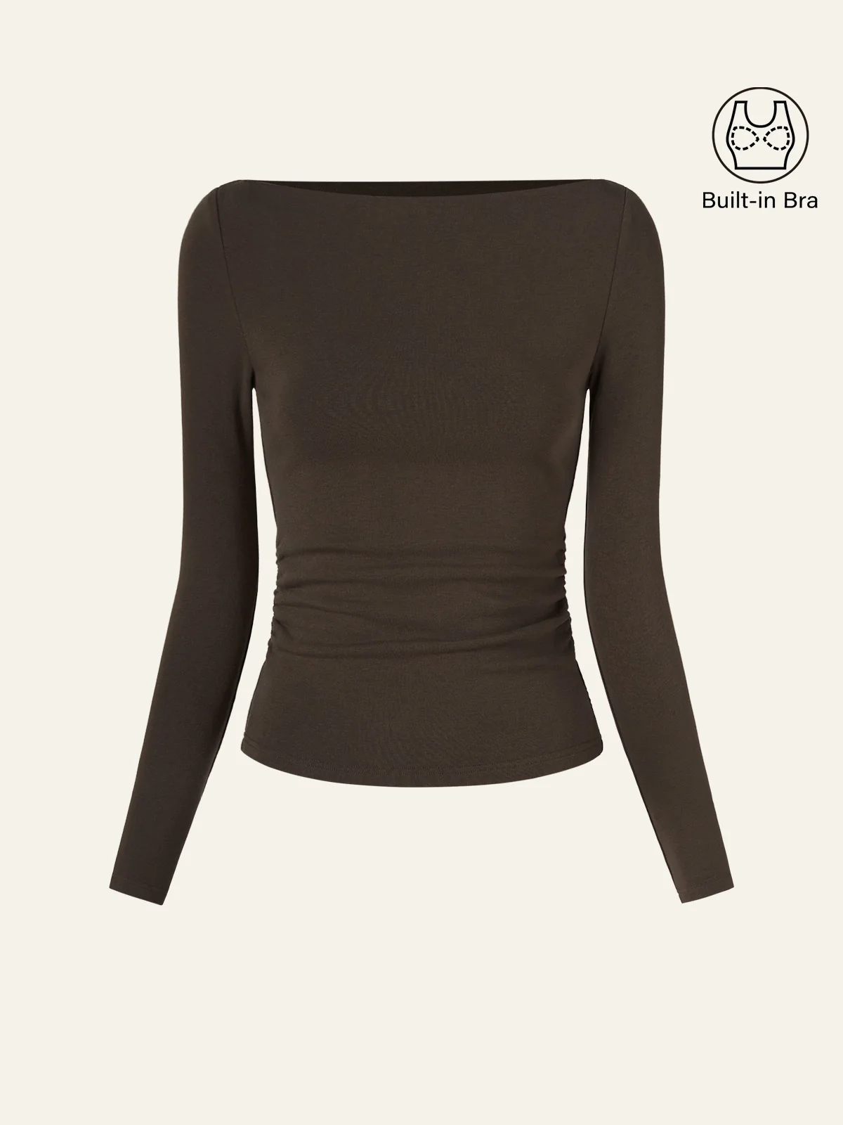 Modern Side Ruched Boatneck Bra Top - Image 9
