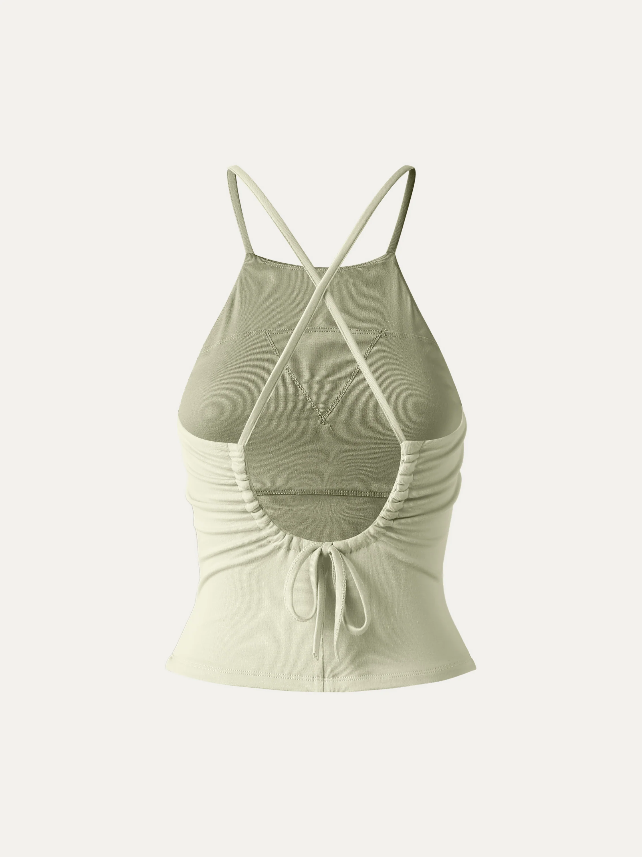 Tie Back Bandless Crop Bra Tank Top - Image 7