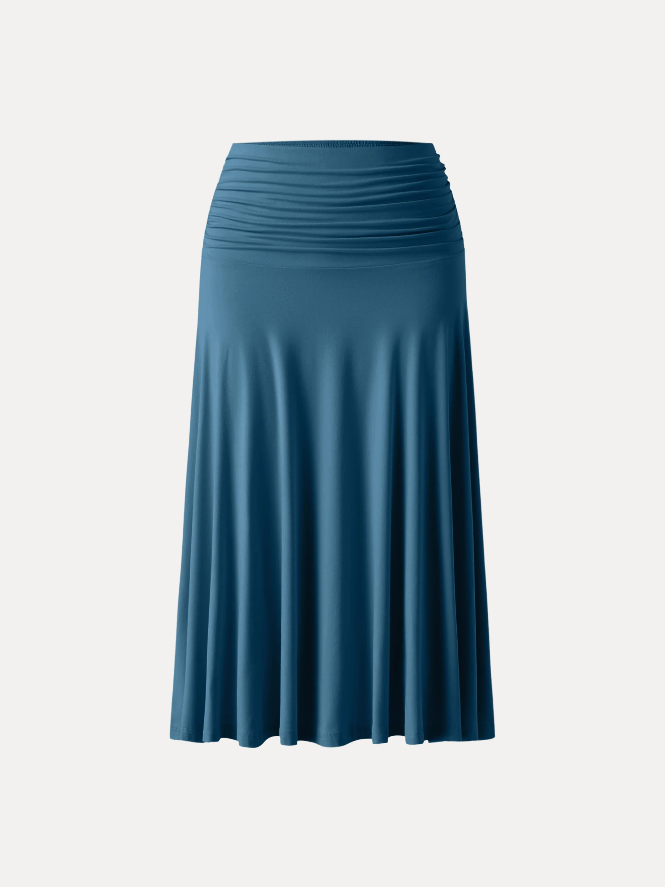 Flowy Side Ruched A-line Midi Skirt - Image 14