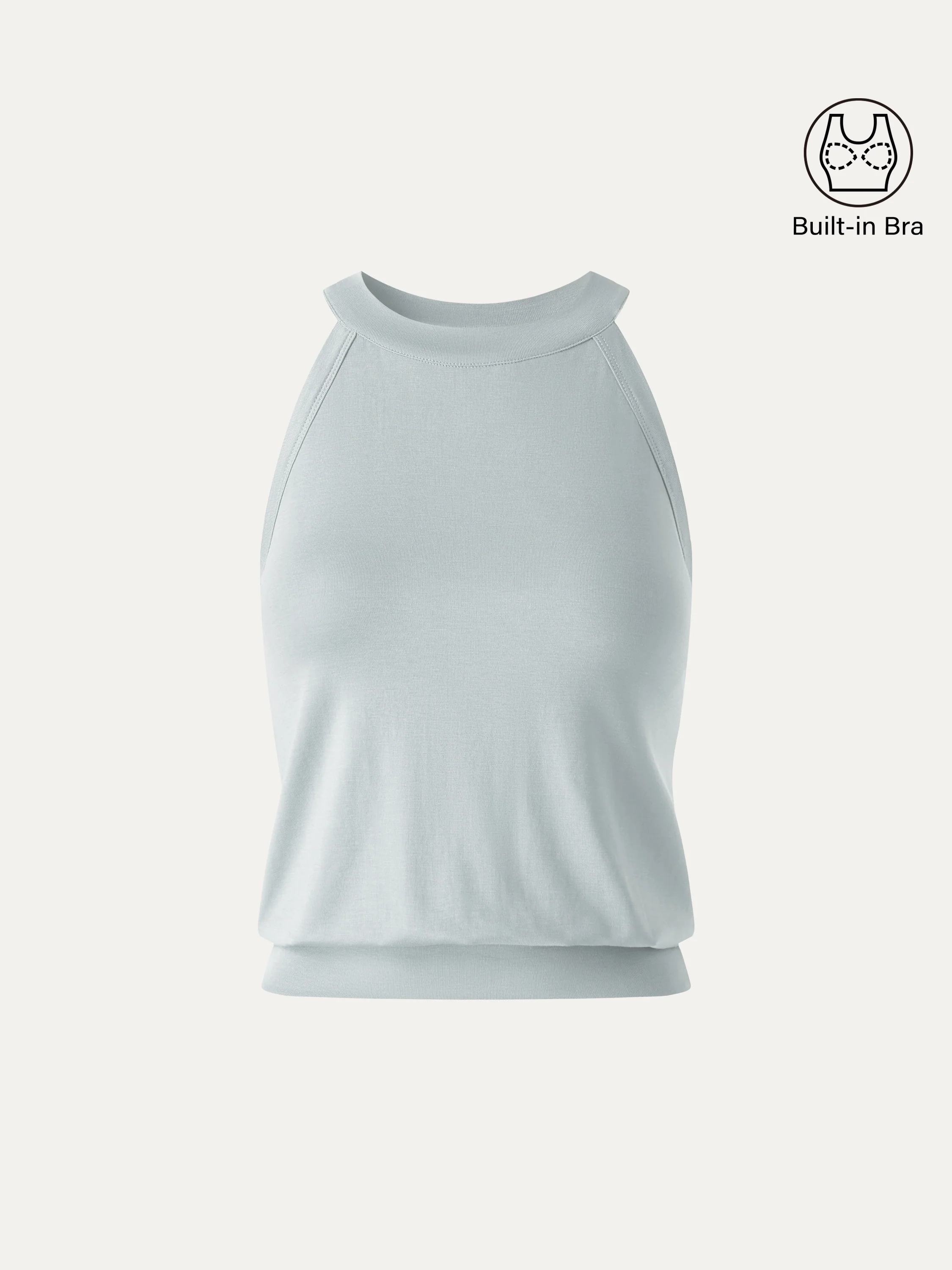 Halter Neck Banded Hem Bra Tank - Image 10