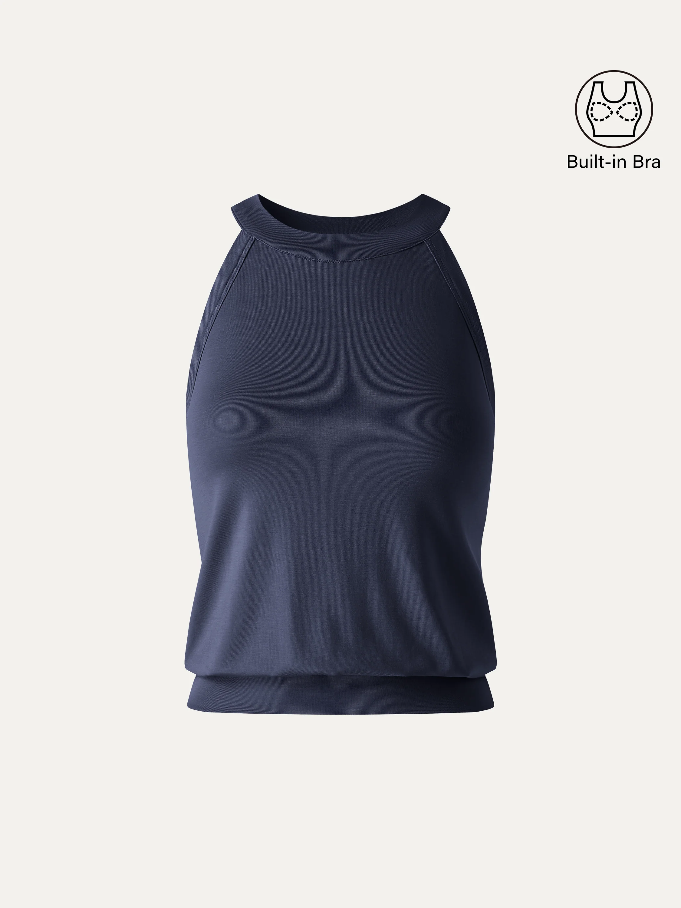 Halter Neck Banded Hem Bra Tank - Image 13