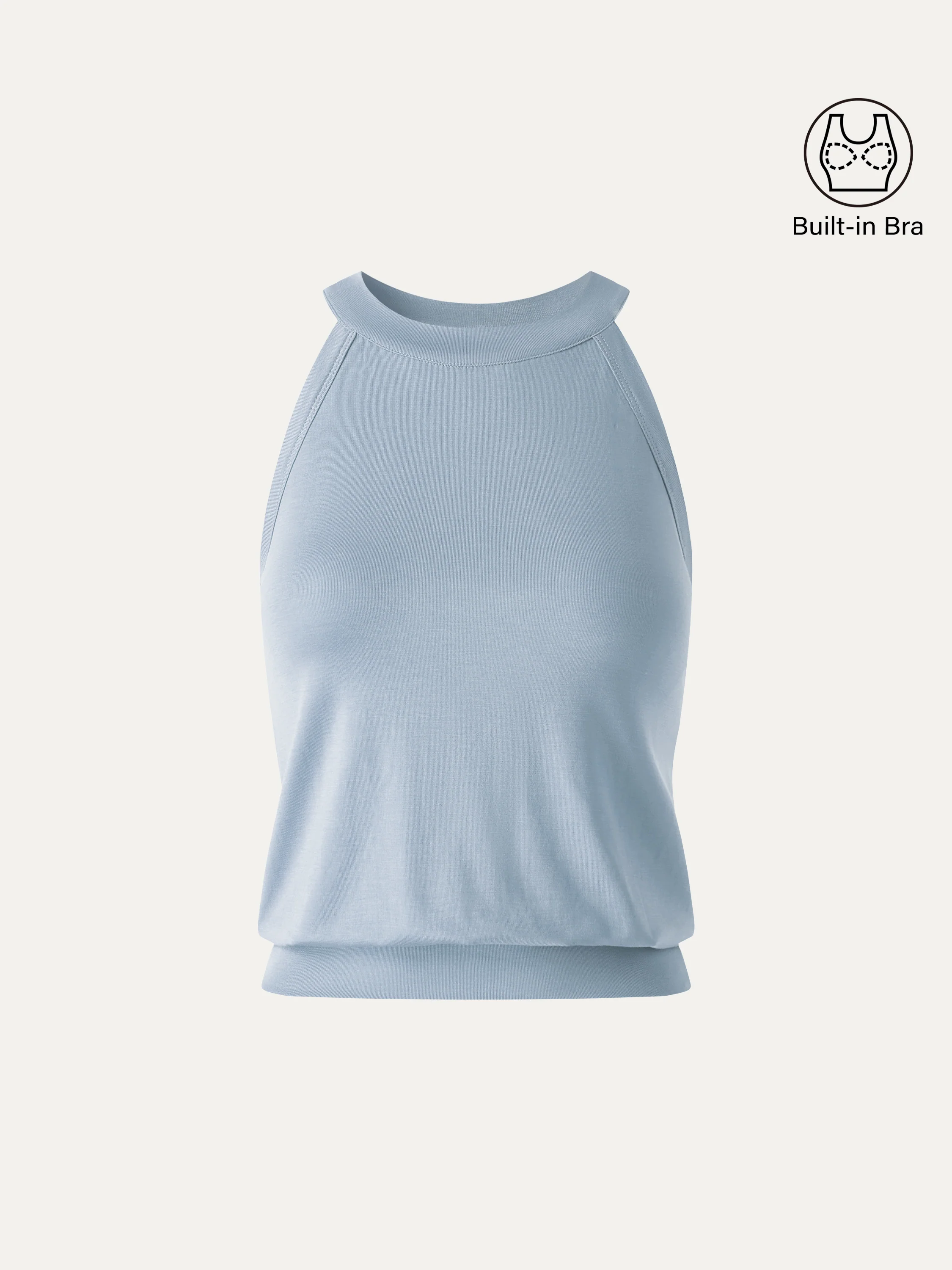 Halter Neck Banded Hem Bra Tank - Image 15