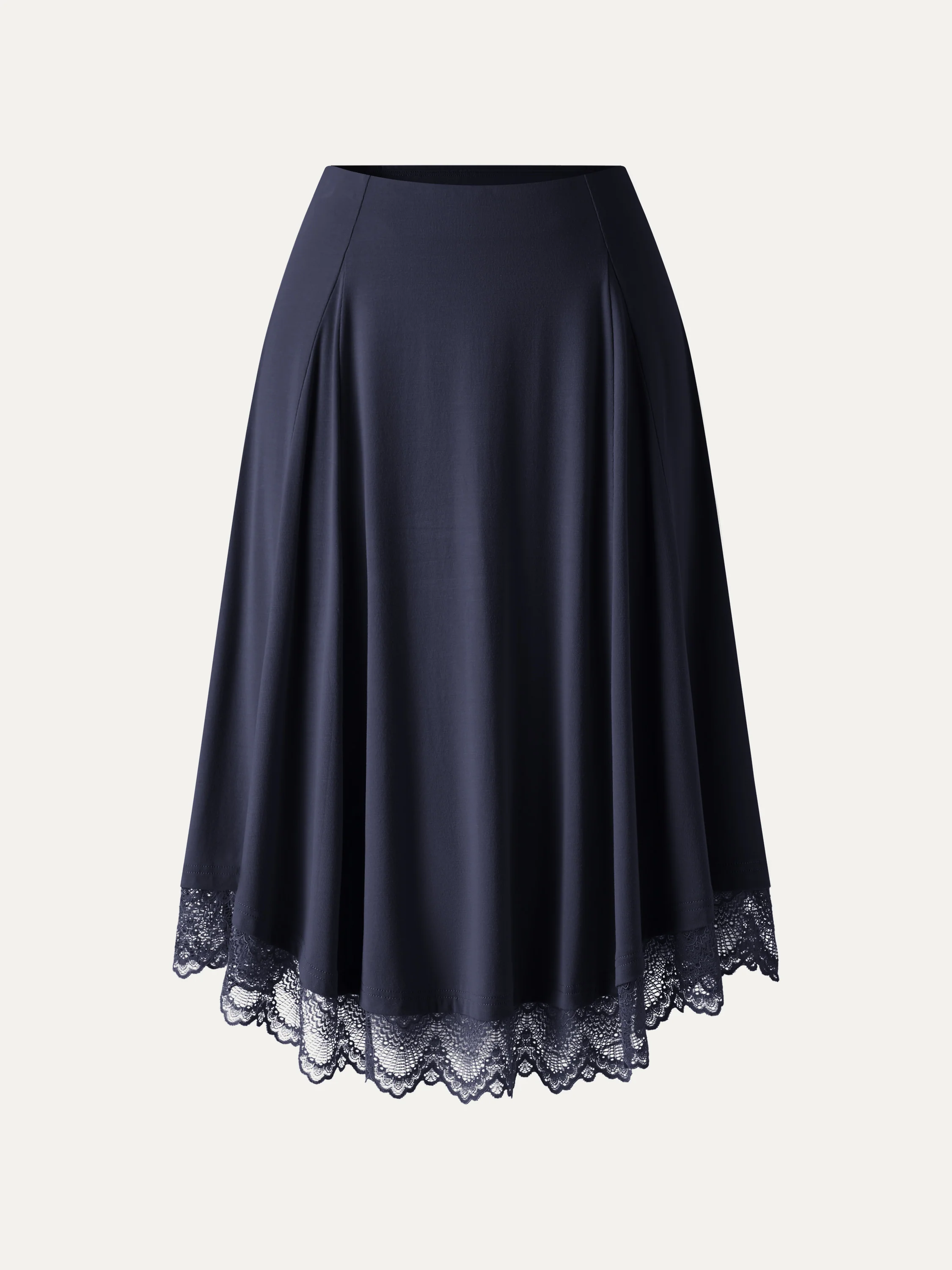 Lace Trim Midi Circle Flare Skirt - Image 11