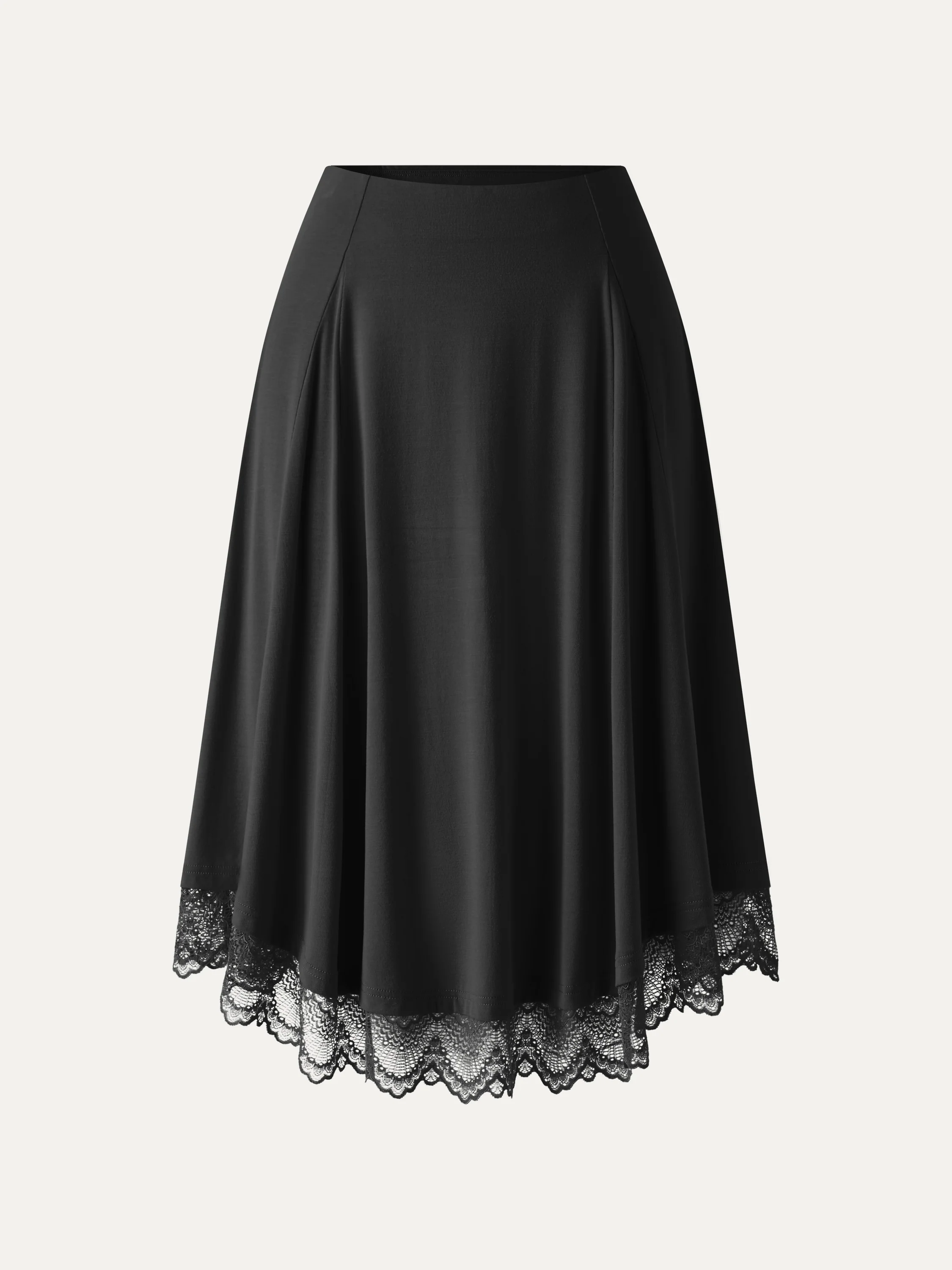 Lace Trim Midi Circle Flare Skirt - Image 12
