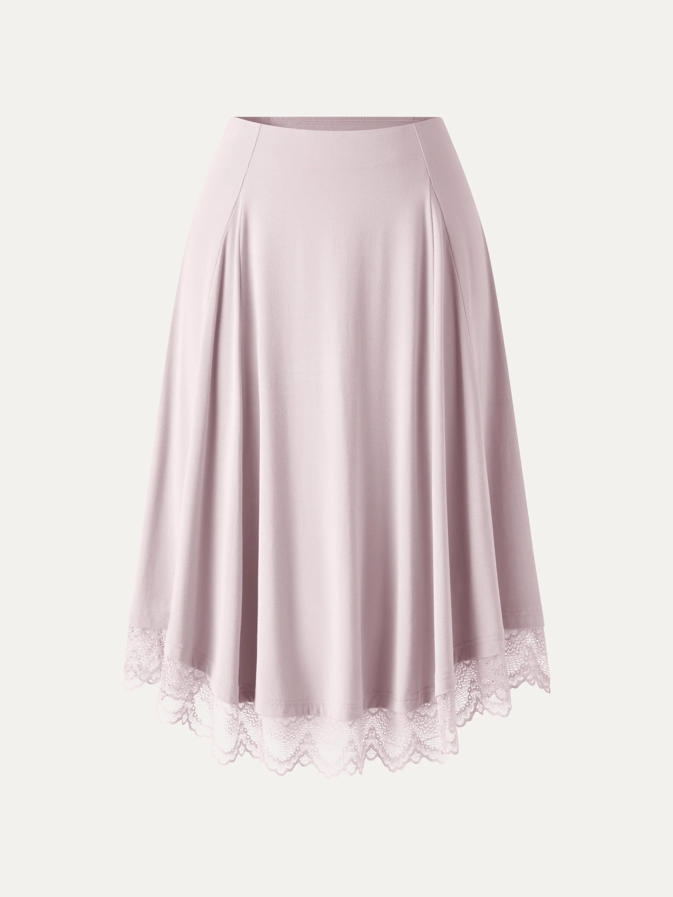 Lace Trim Midi Circle Flare Skirt - Image 9