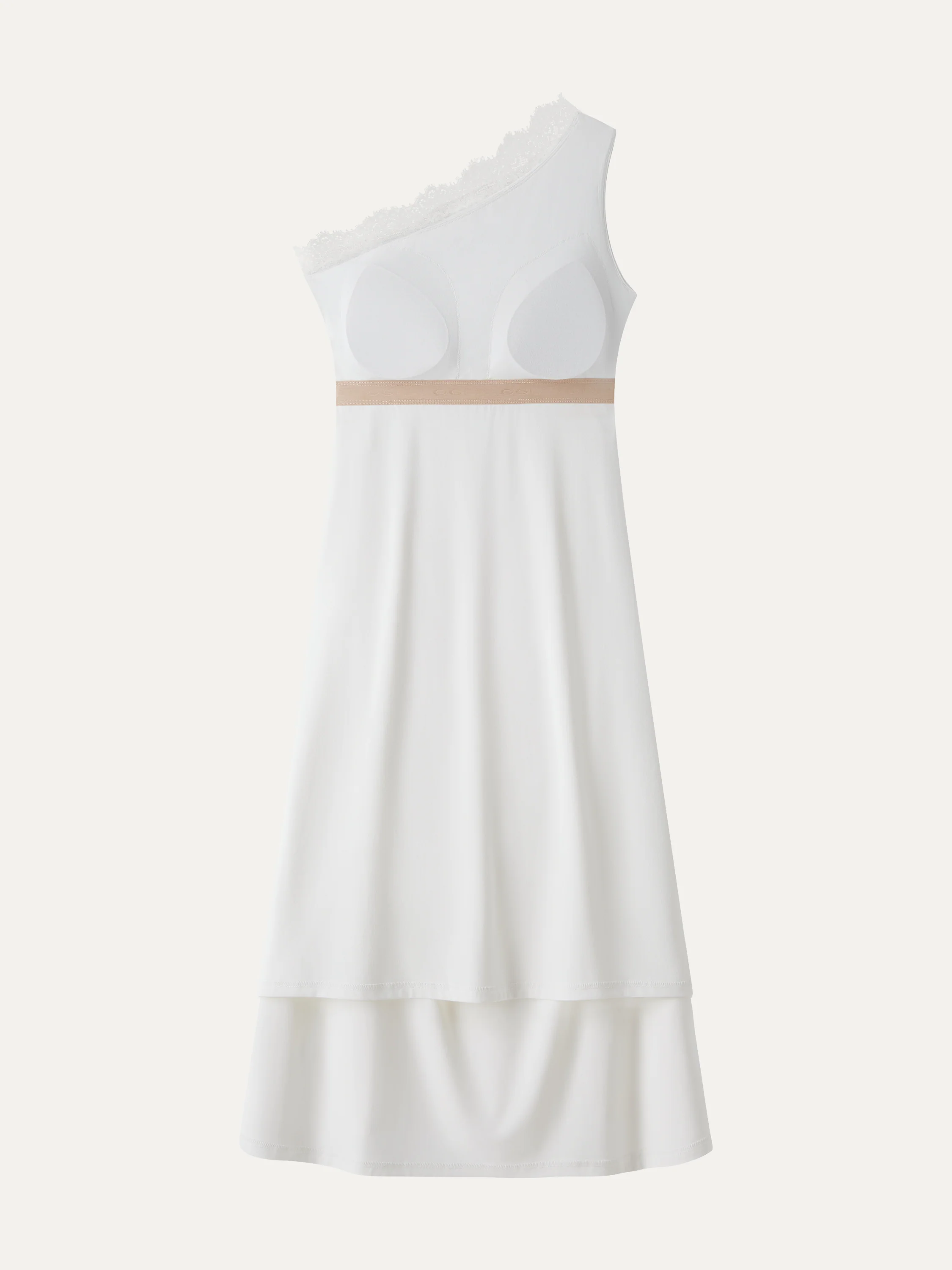 Lace Trim One Shoulder Ruched Bra Dress - Image 6