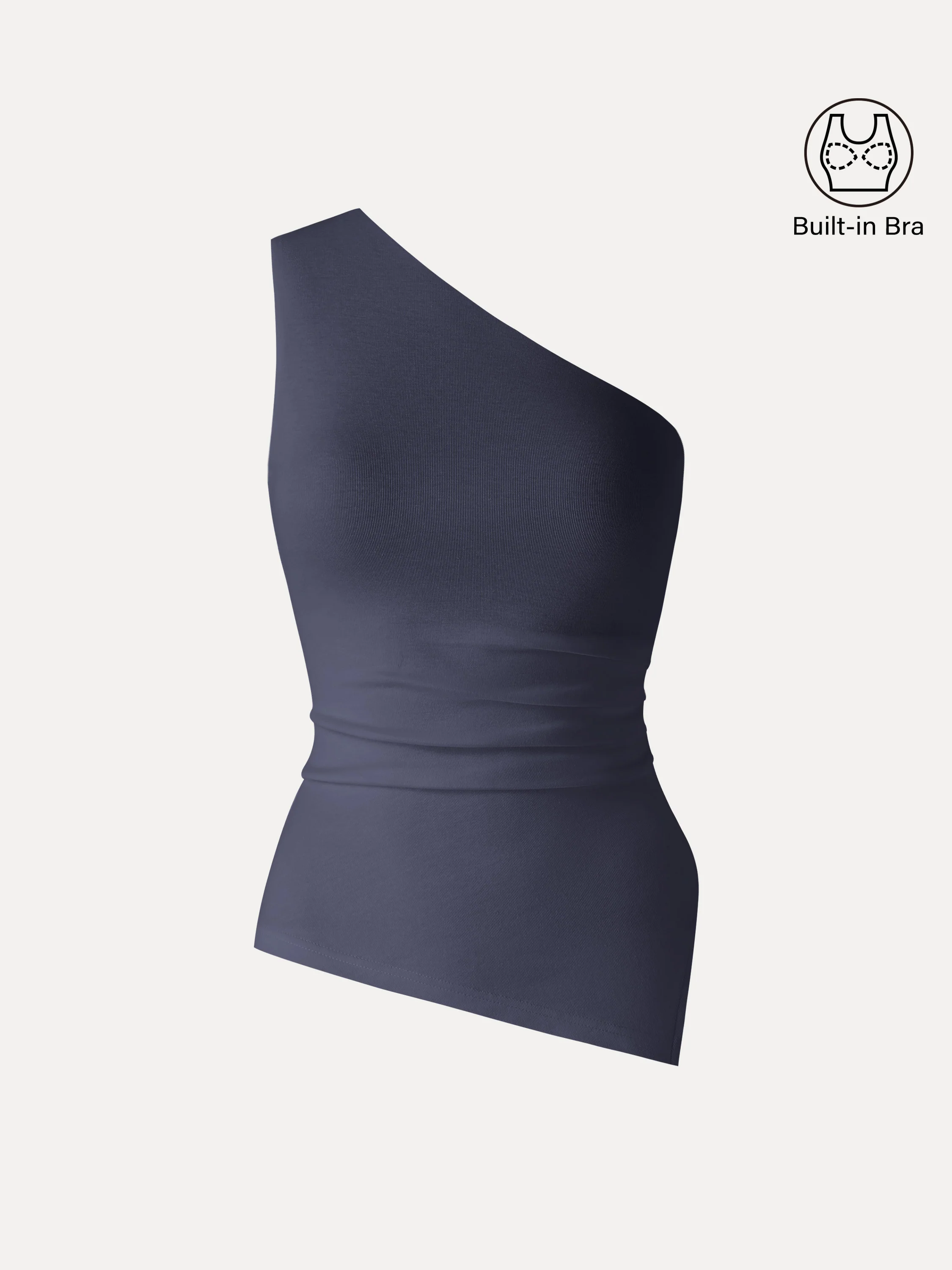 Linen One Shoulder Bra Tank