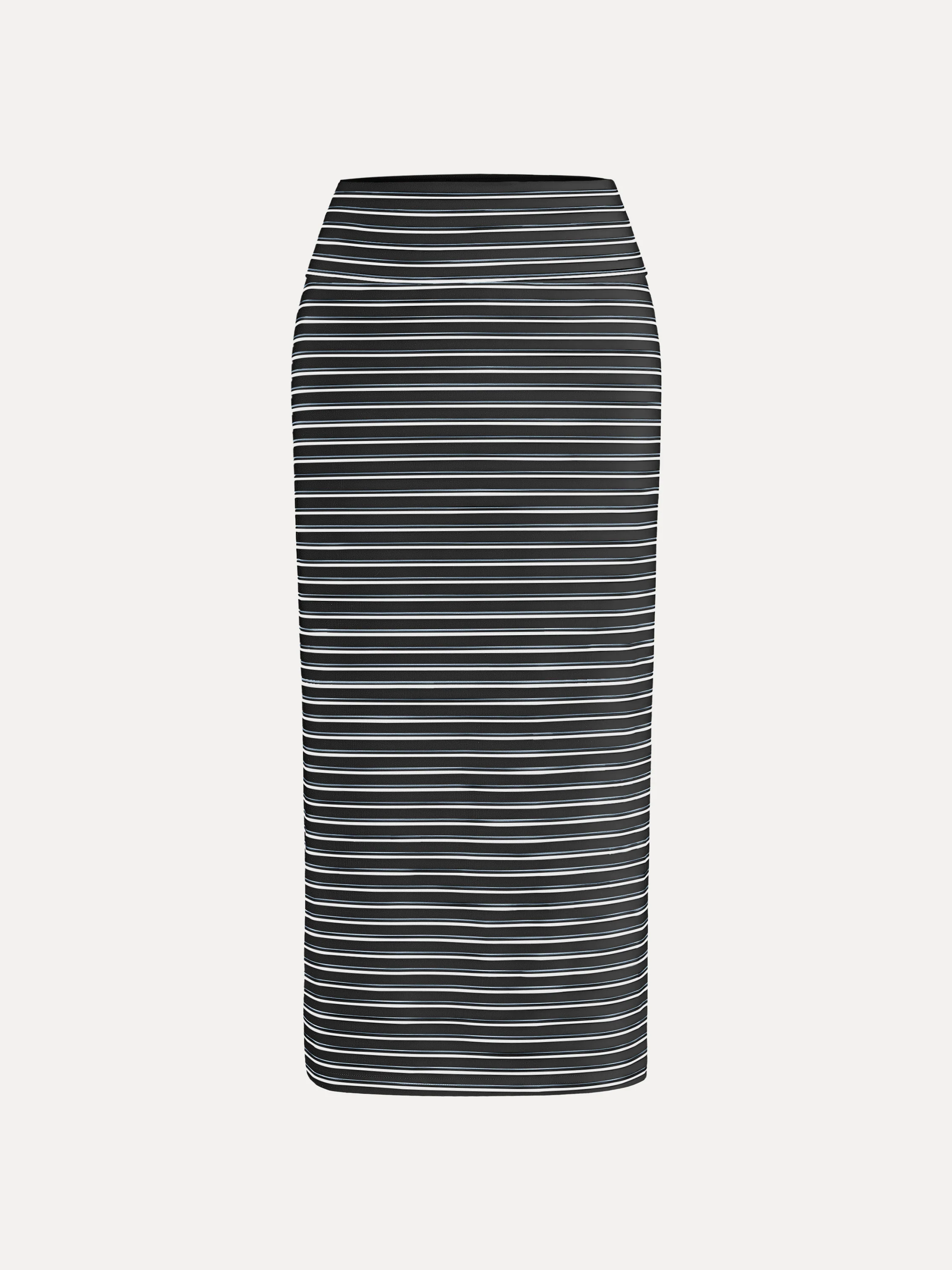 Low Rise Folded Waist Striped Midi Skirt - Image 10