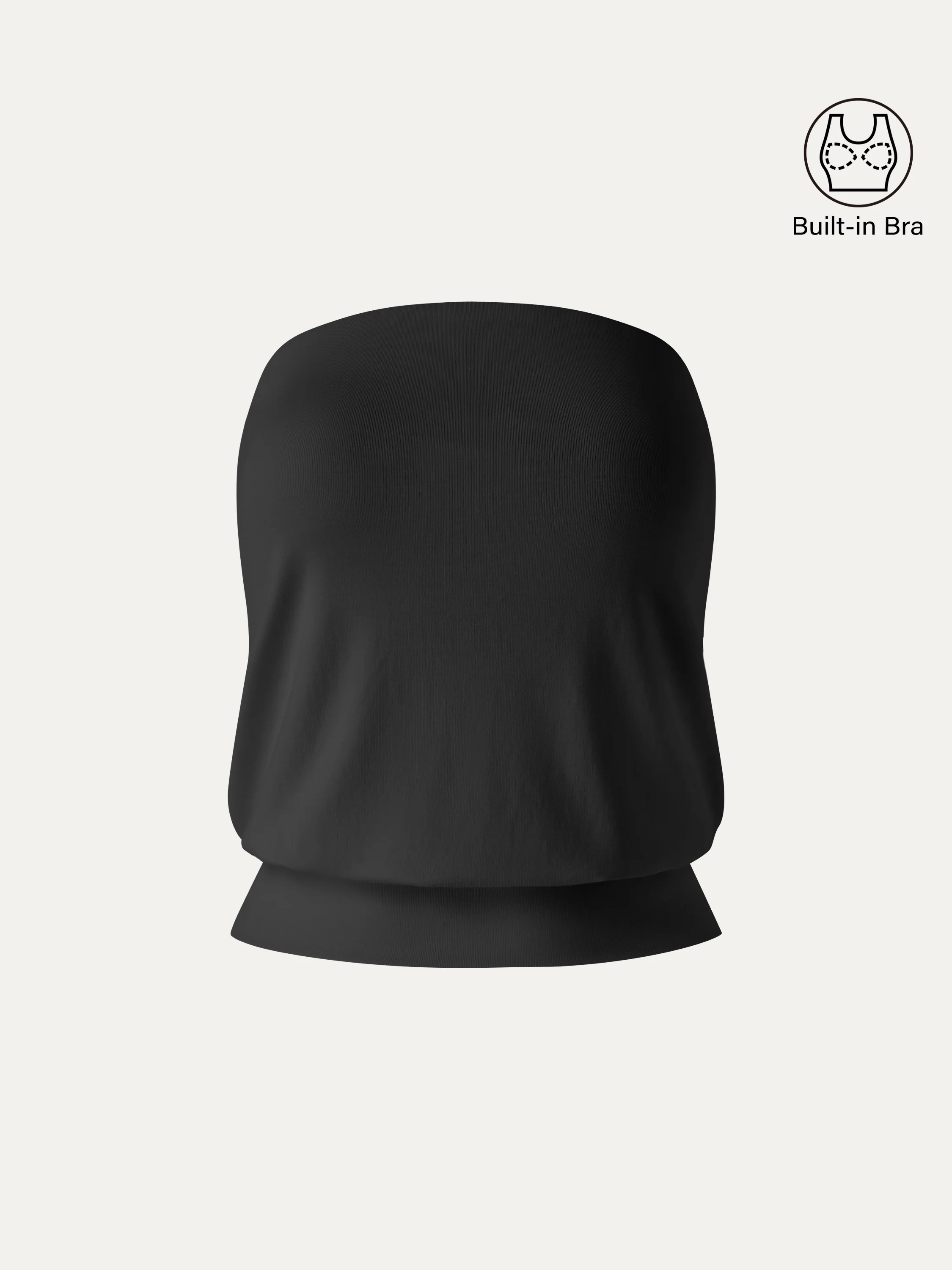 Lyocell Bandeau Banded Hem Bra Top - Image 10