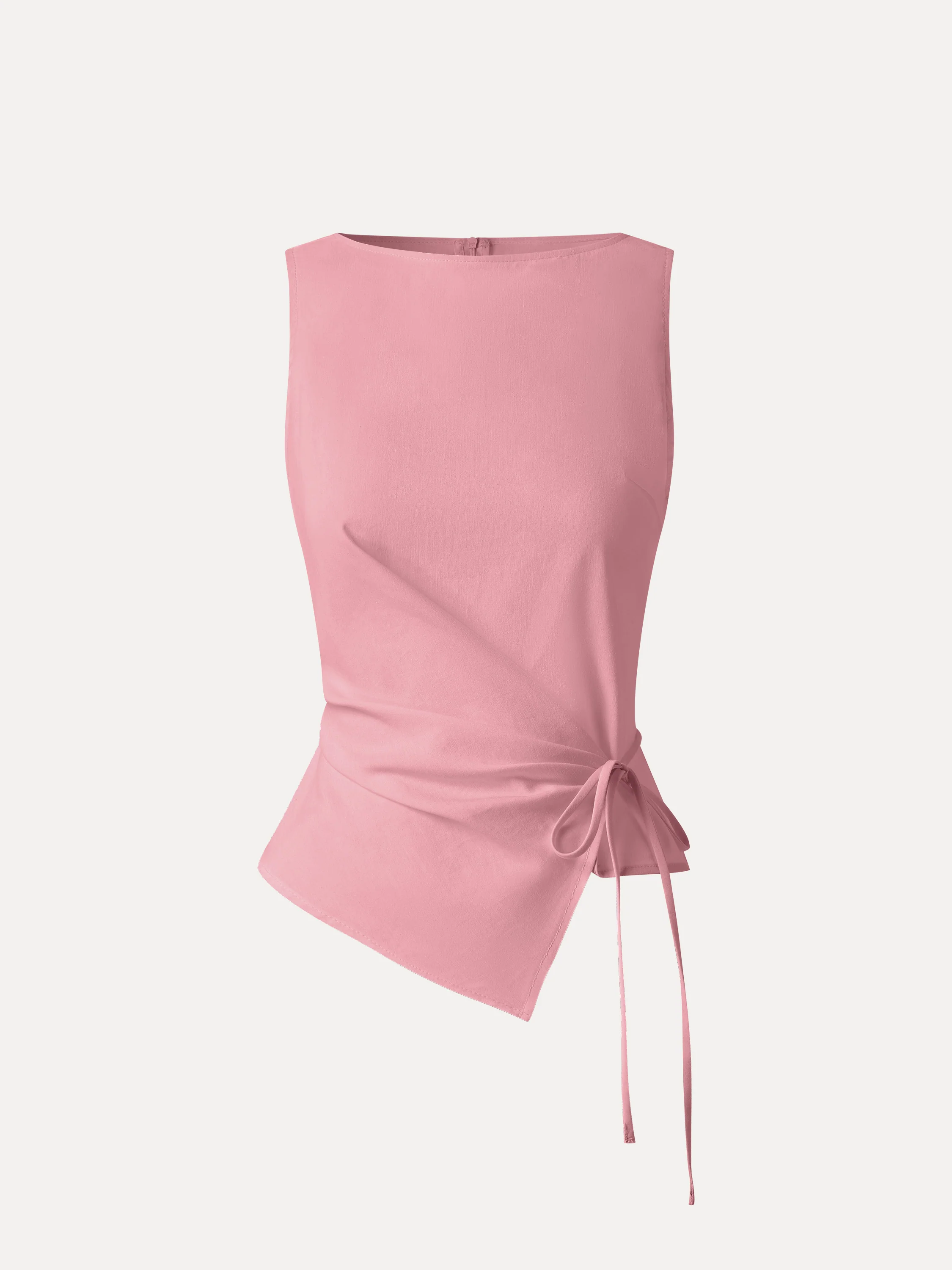 Lyocell-Linen Blend Boatneck Waist-Defined Top - Image 12