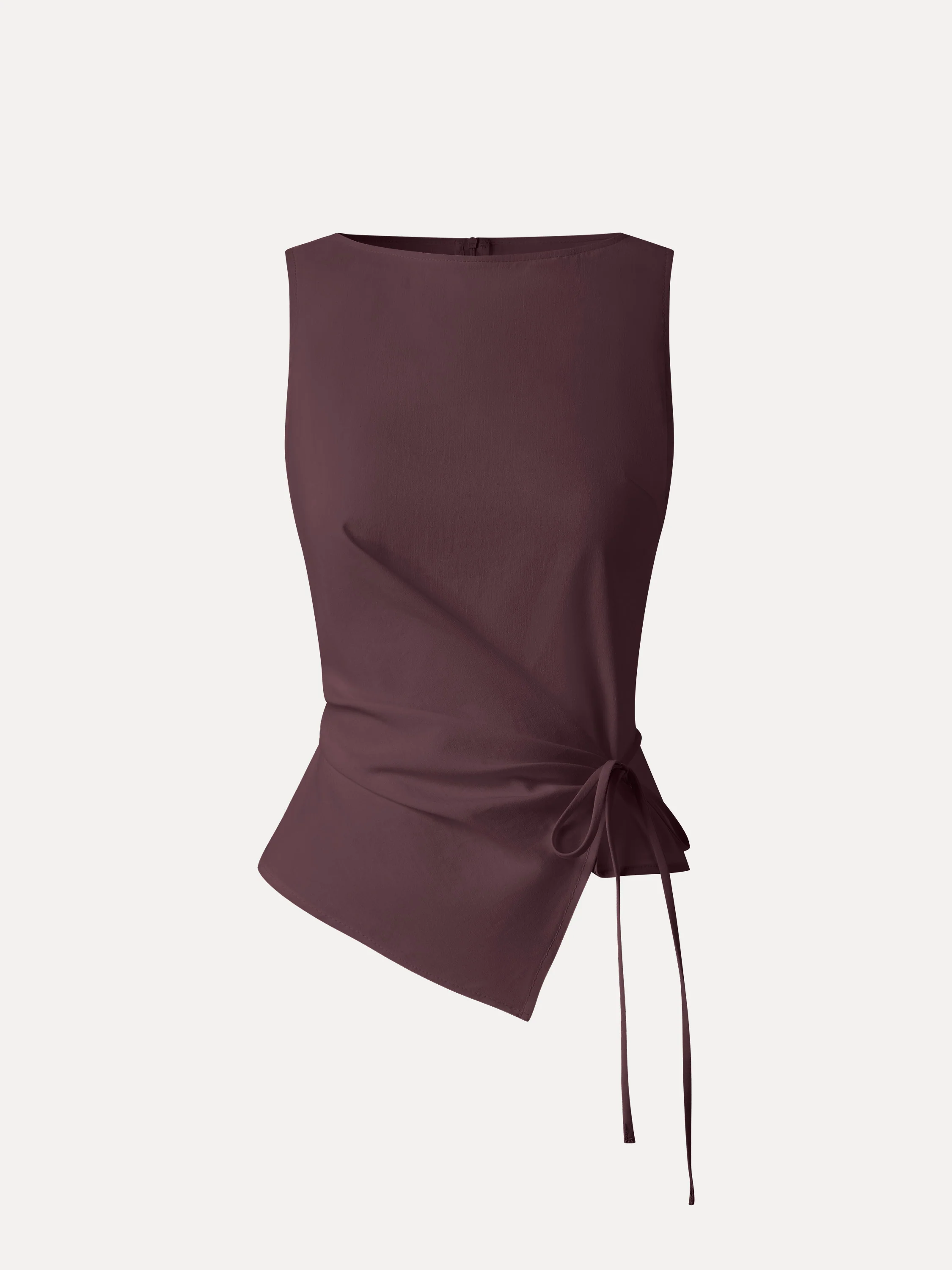 Lyocell-Linen Blend Boatneck Waist-Defined Top - Image 14