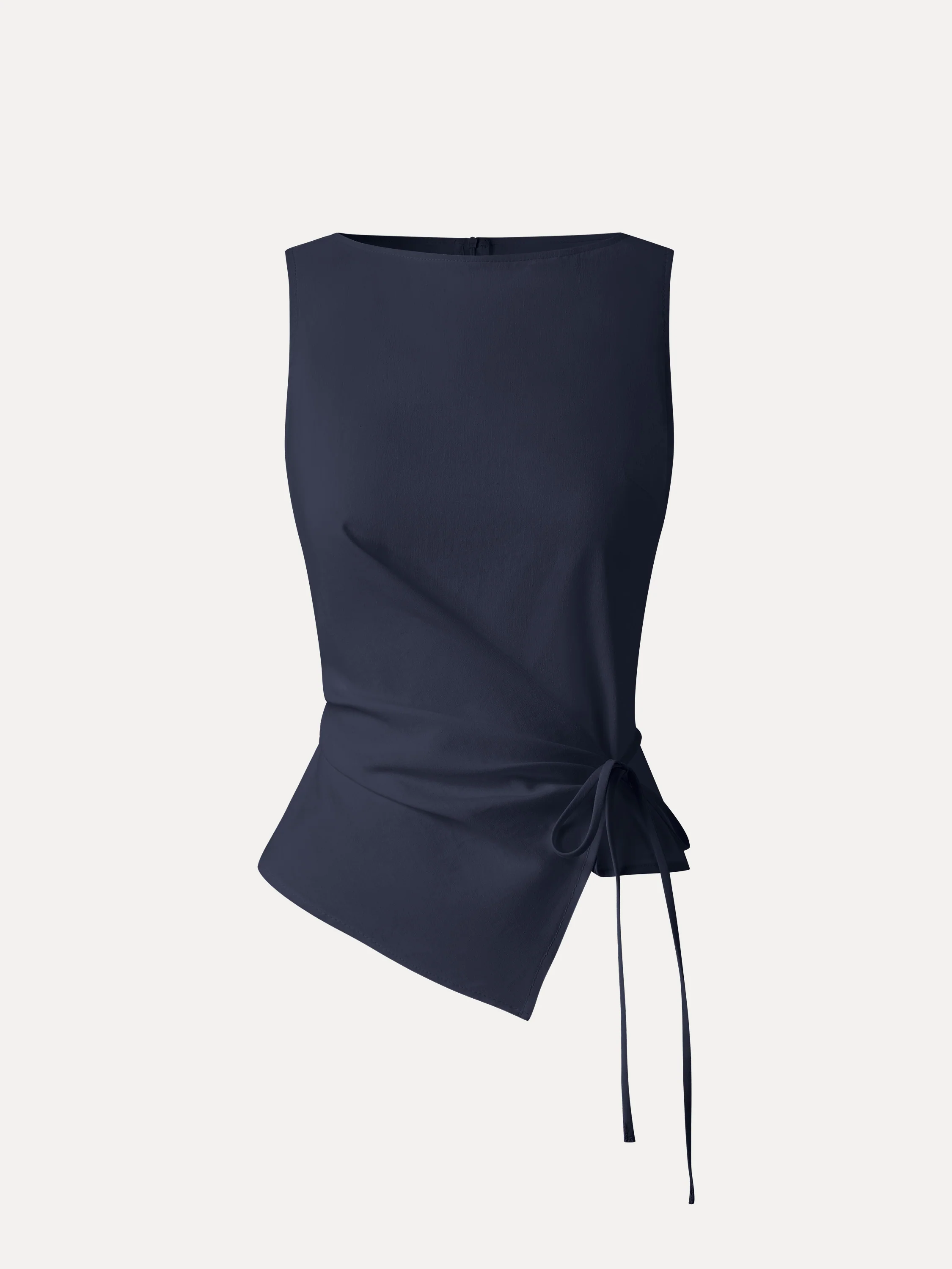 Lyocell-Linen Blend Boatneck Waist-Defined Top - Image 15