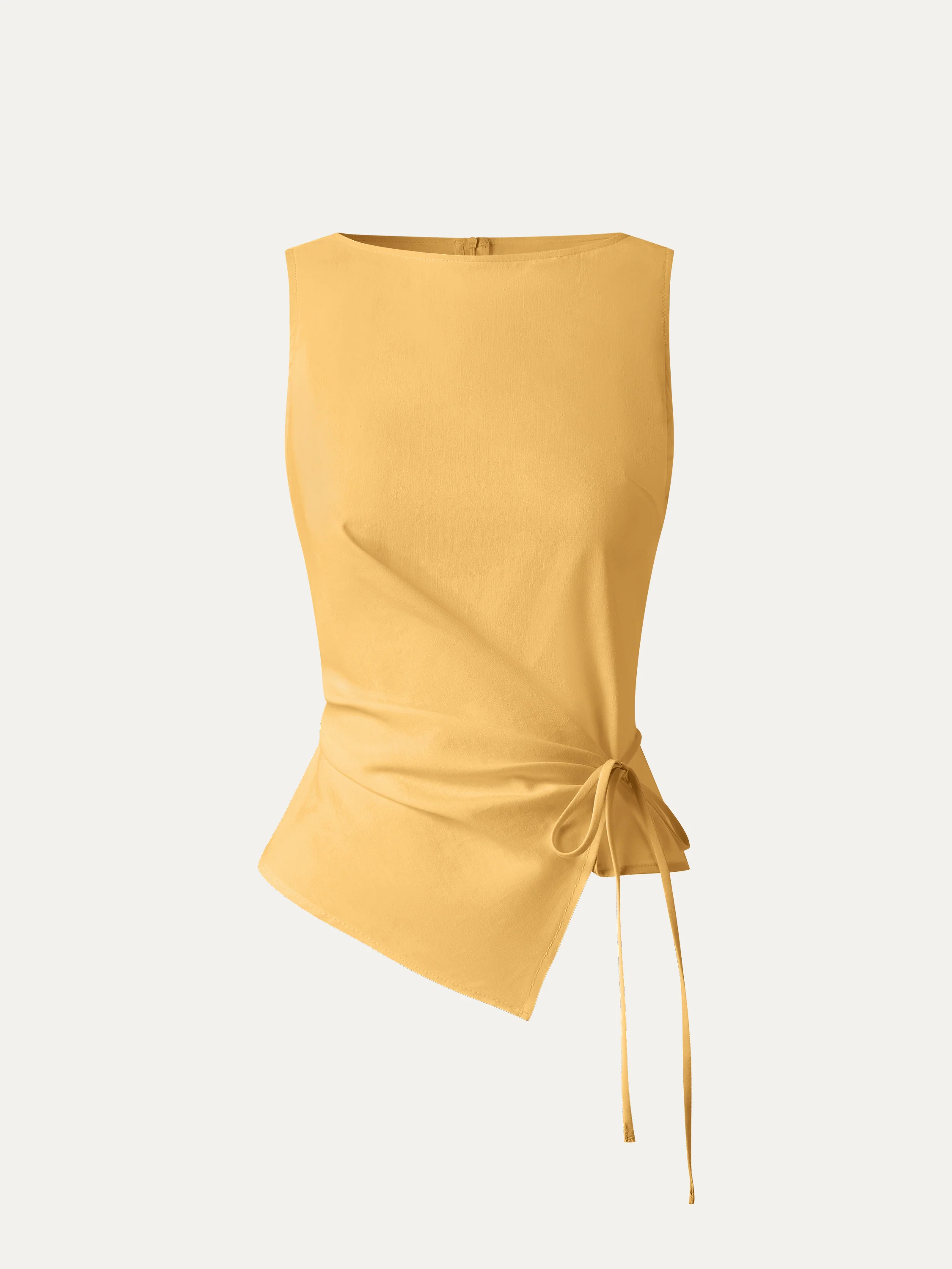 Lyocell-Linen Blend Boatneck Waist-Defined Top - Image 7
