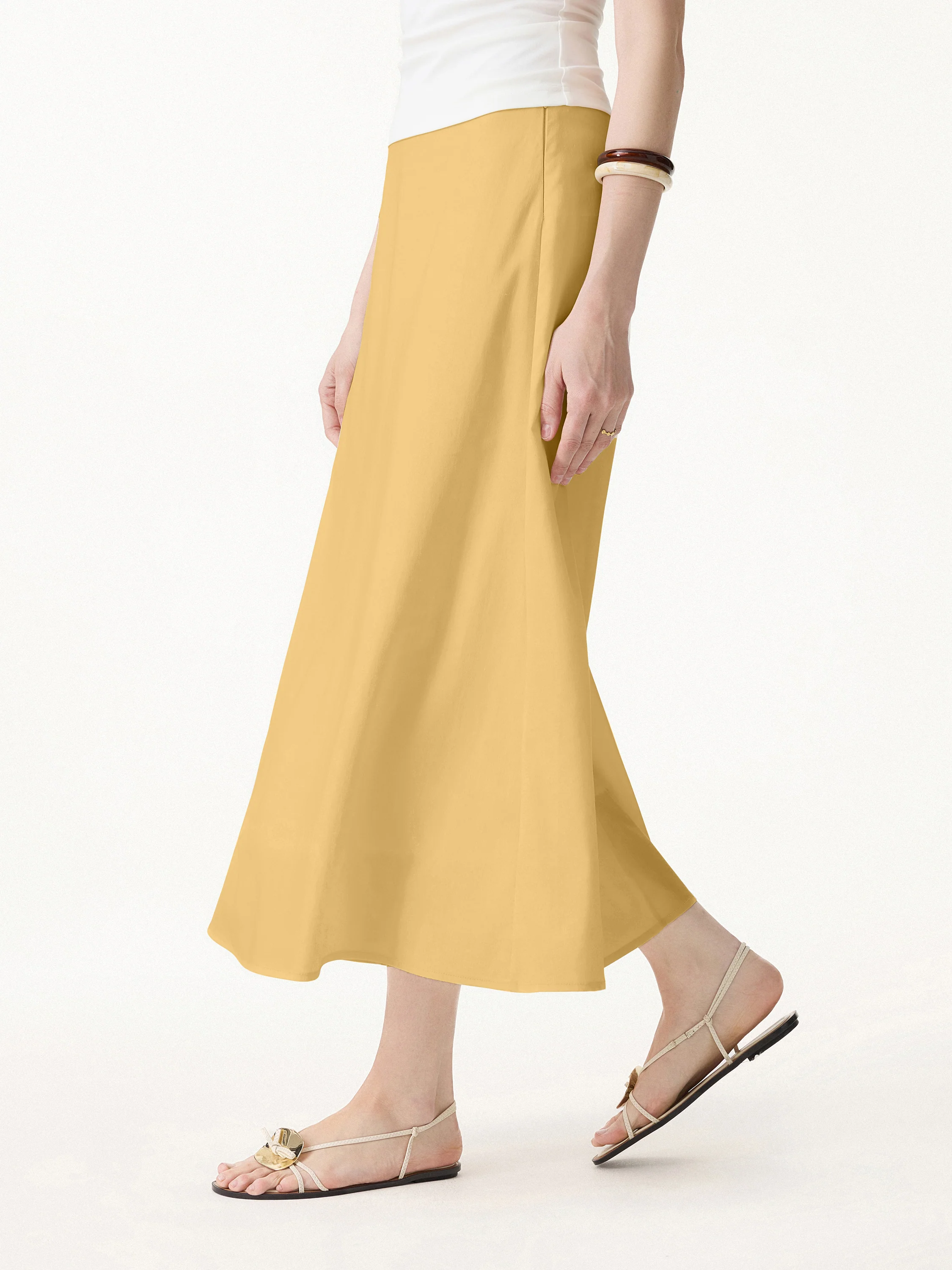 Lyocell-Linen Blend Maxi Flared Pull-On Skirt - Image 9