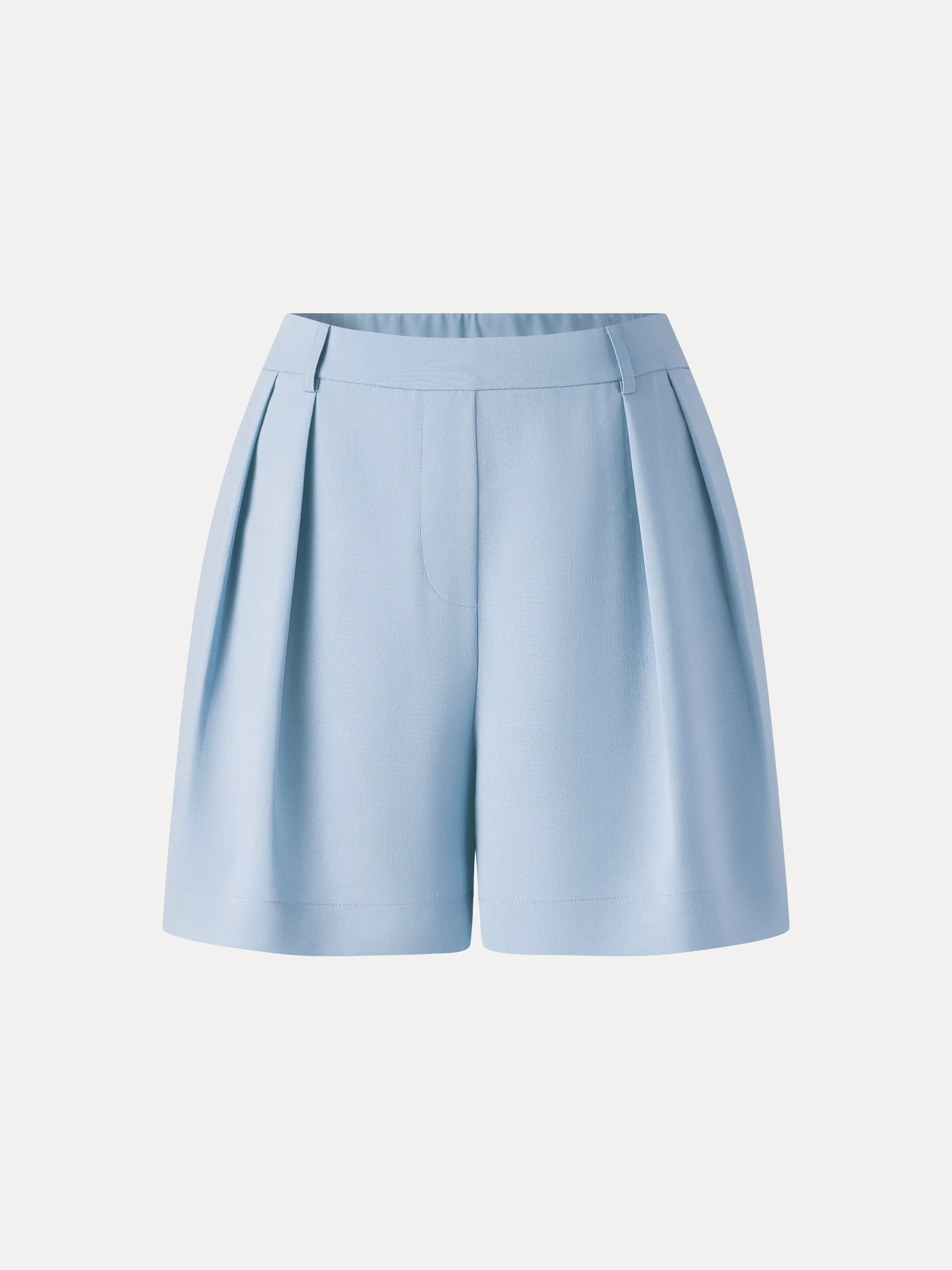 Lyocell-Linen Tailored Shorts with Pockets - Image 9
