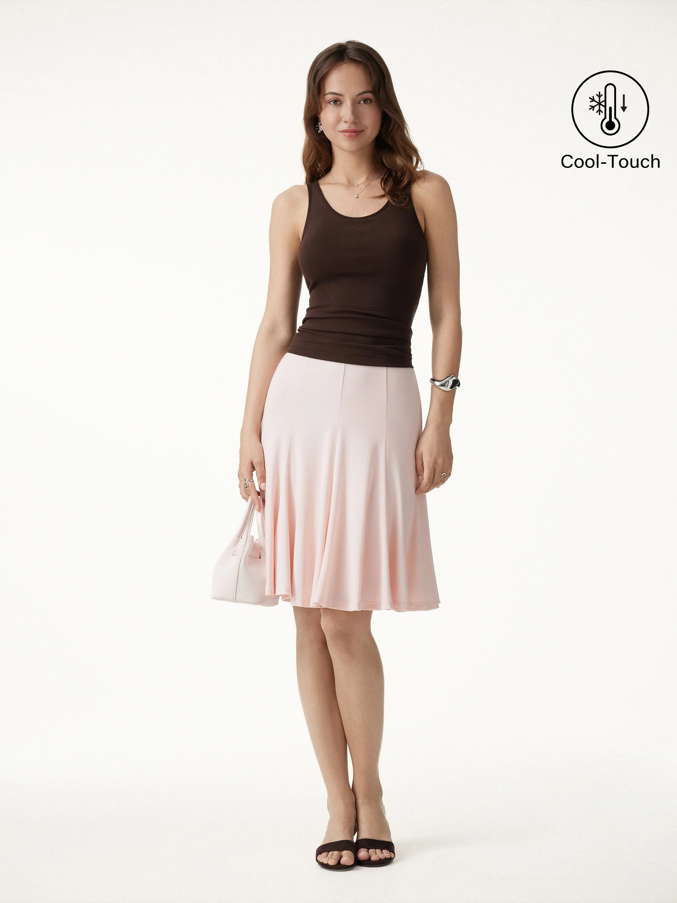 Lyocell Mermaid Hem Knee-Length Skirt - Image 2