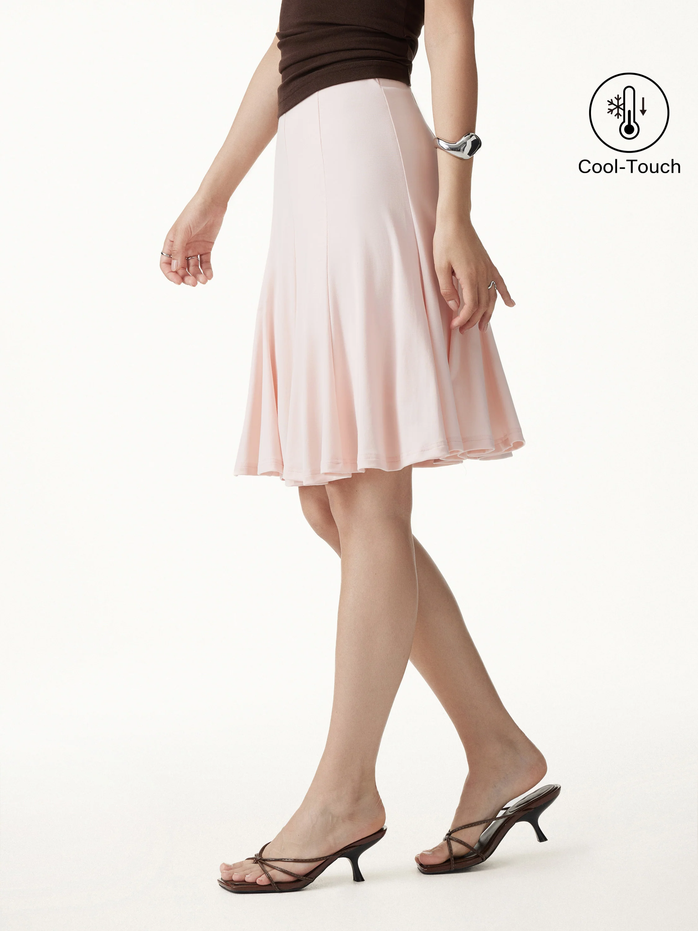 Lyocell Mermaid Hem Knee-Length Skirt - Image 3